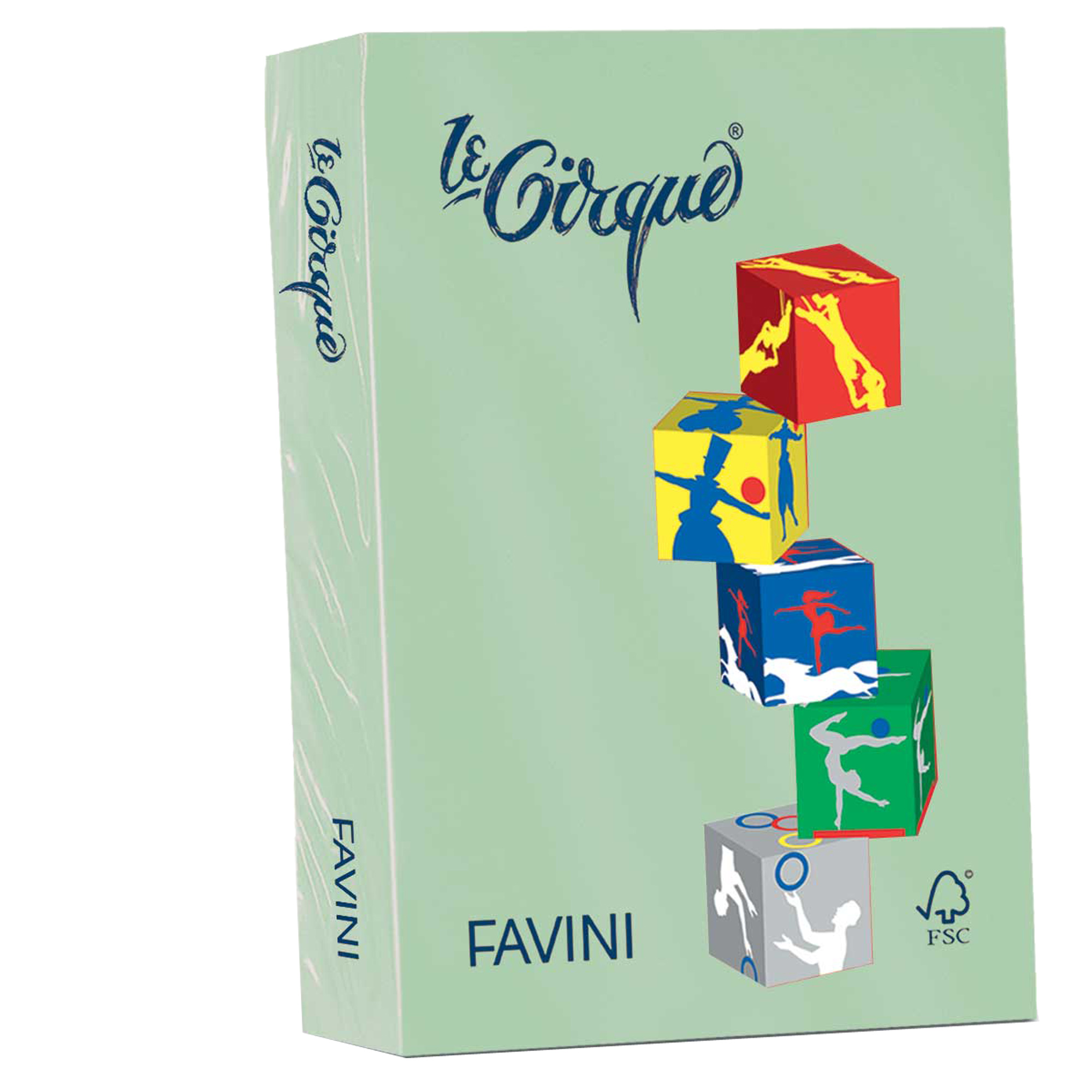 FAVINI Le Cirque tenui - Verde - A4 (210 x 297 mm) - 160 g/m² - 250 fogli carta colorata