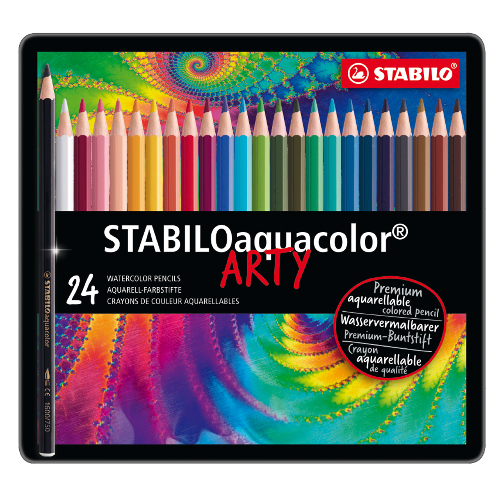 STABILO aquacolor - Matita acquerellabile - acquerello - permanente - colori brillanti - 2.8 mm (pacchetto di 24)