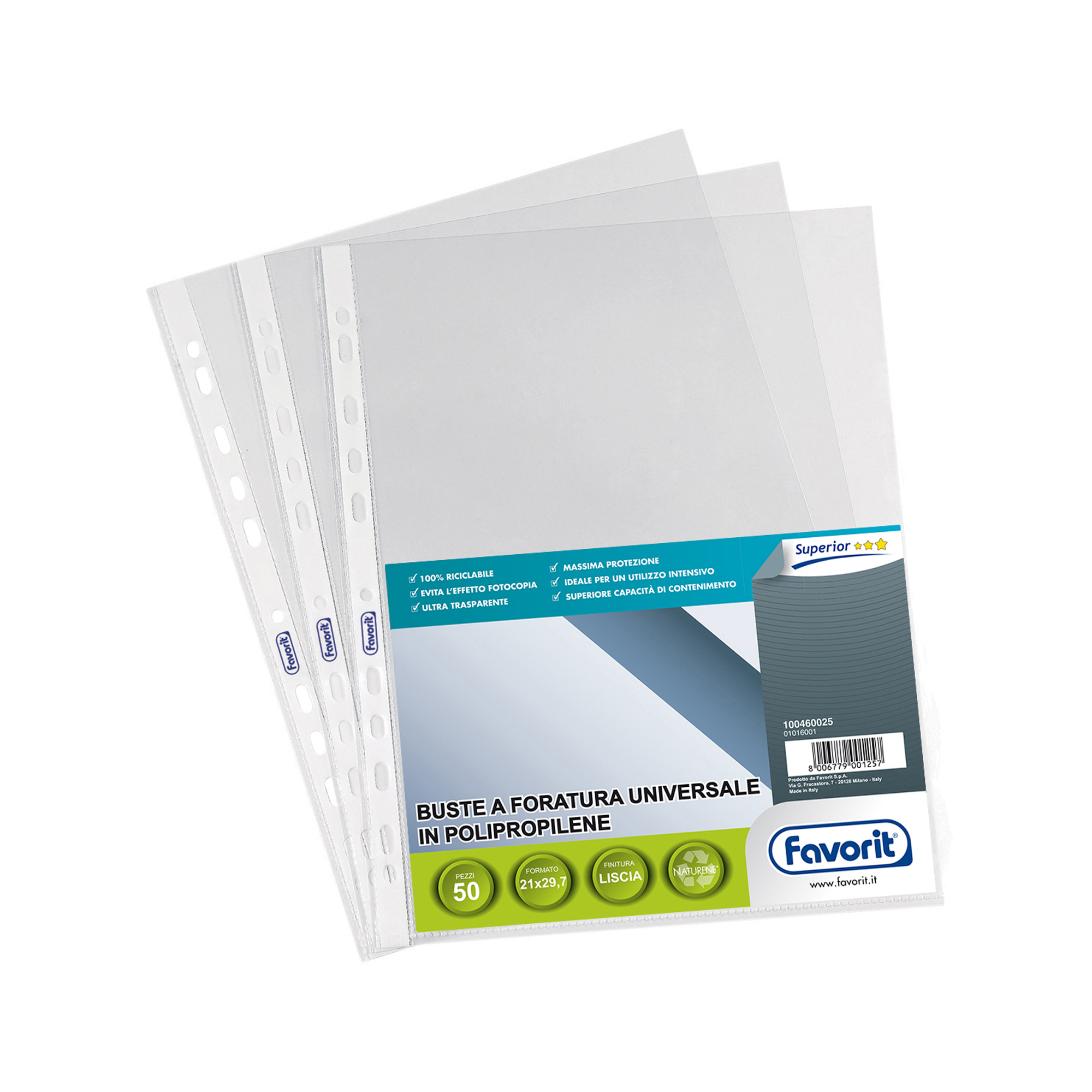 Favorit SUPERIOR - Busta trasparente - per A4 - trasparente (pacchetto di 50)