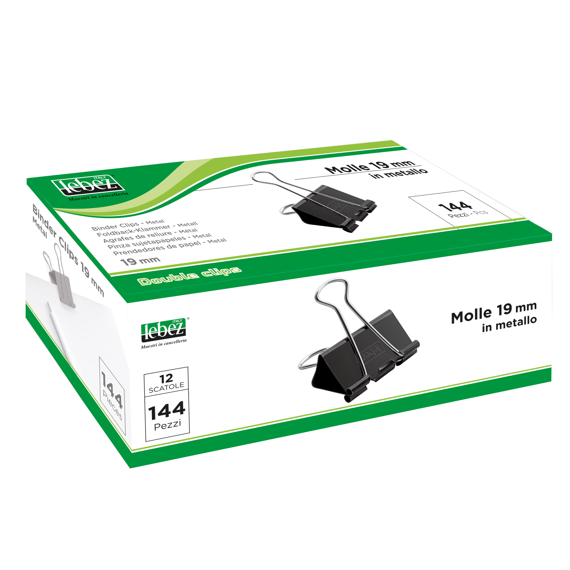 Molla Double Clips - 1,9 cm - nero …