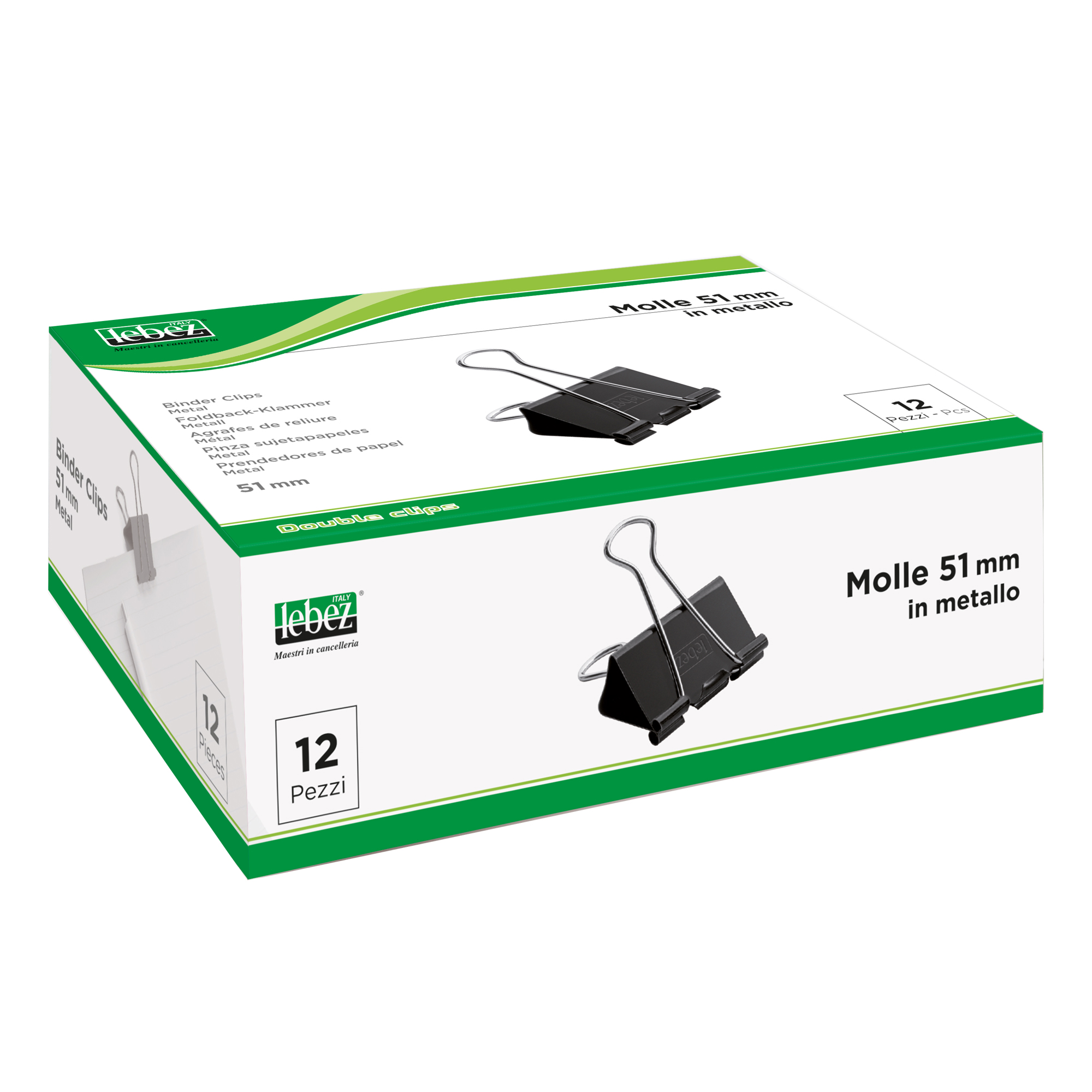 Molla Double Clips - 5,1 cm - nero …