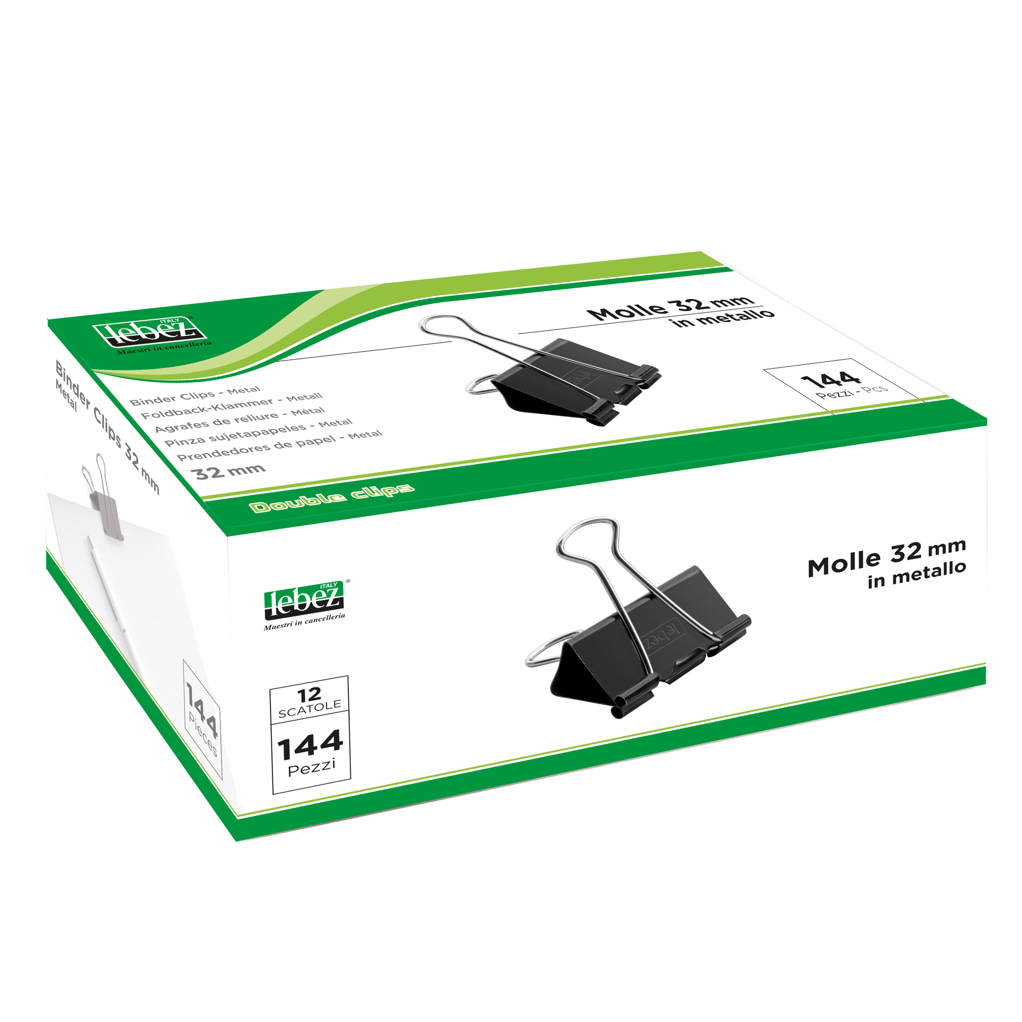 Molla Double Clips - 3,2 cm - nero …