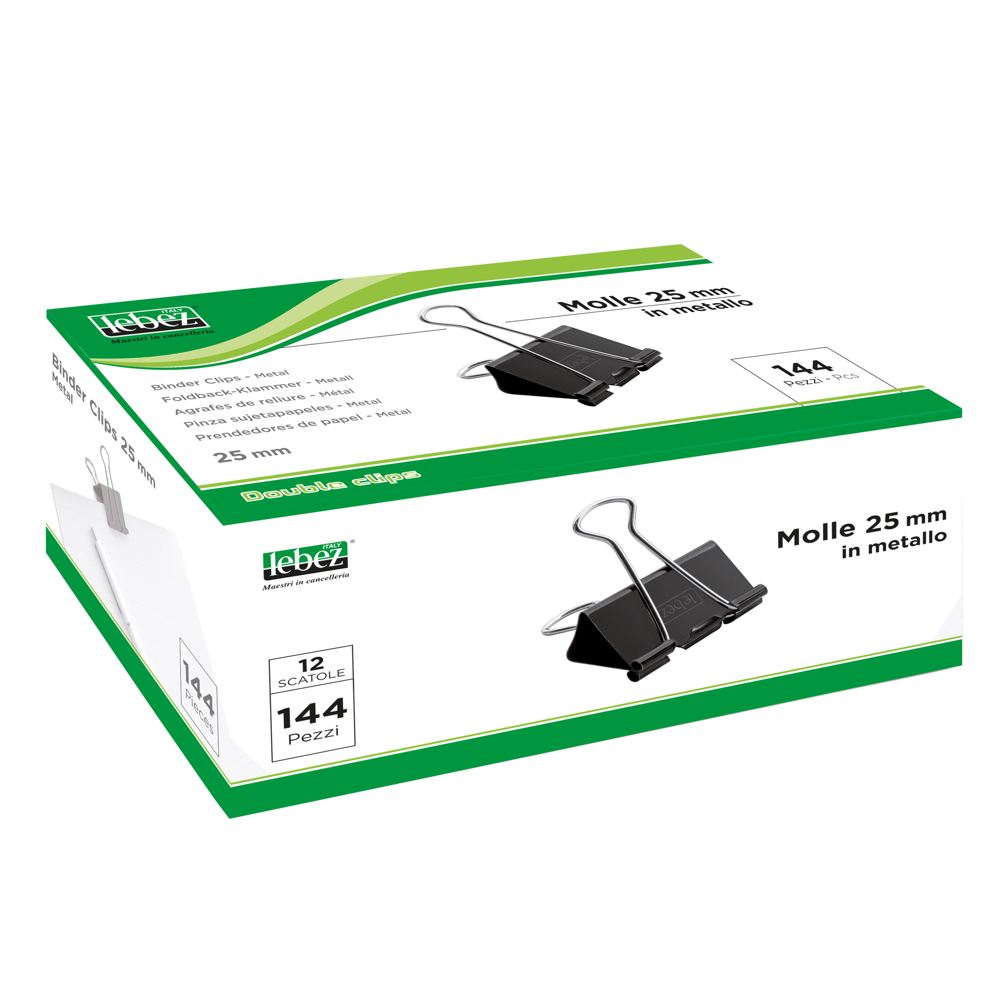 Molla Double Clips - 2,5 cm - nero …