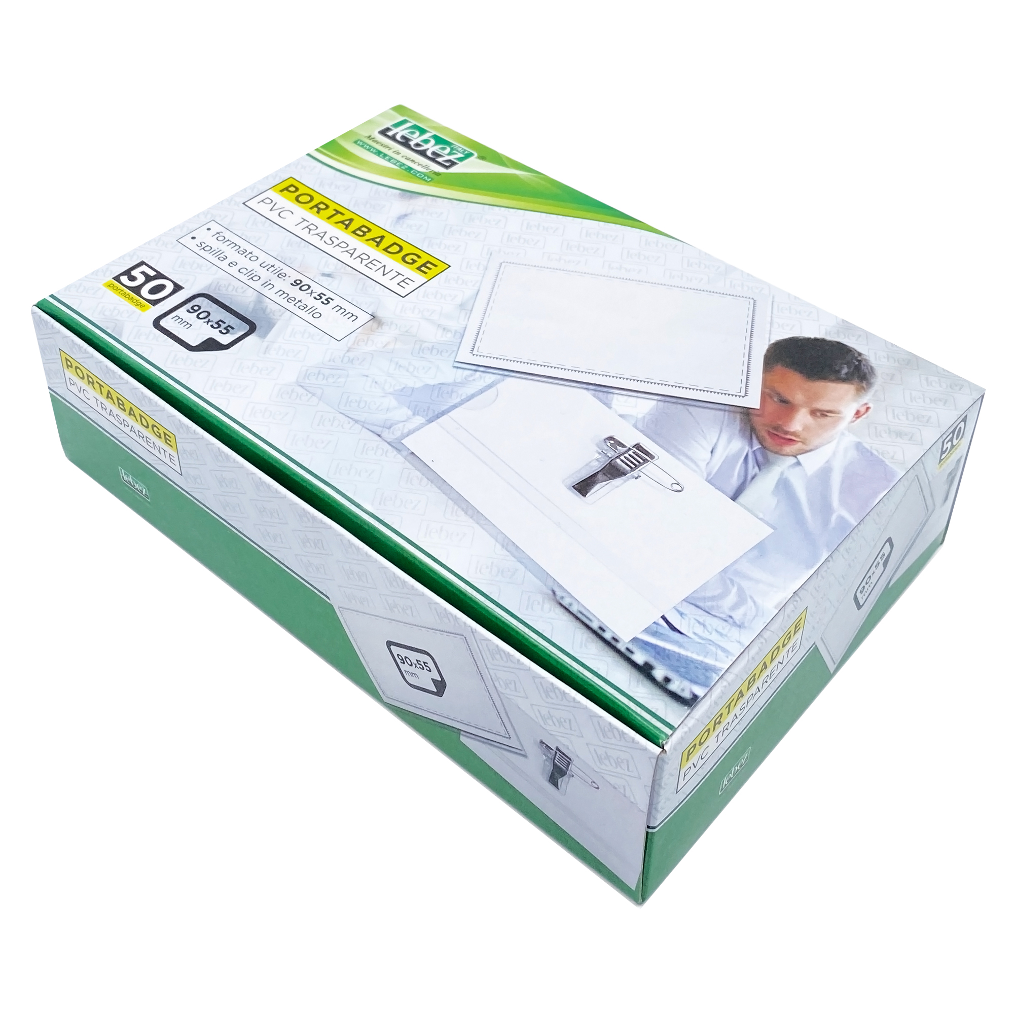 Portabadge con clip e spilla - 9 x …