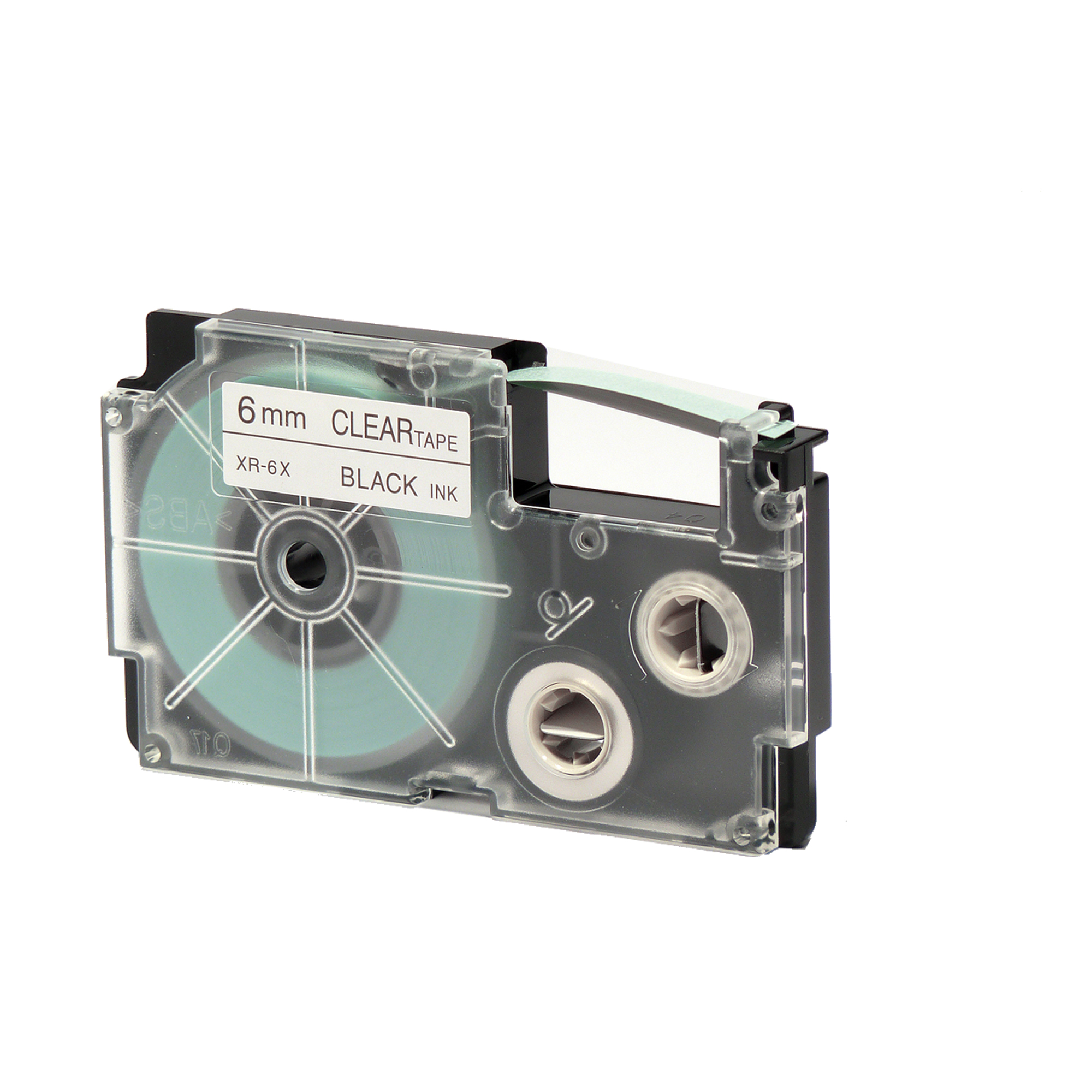 Nastro - 6 mm x 8 mt - nero/trasparente - Casio