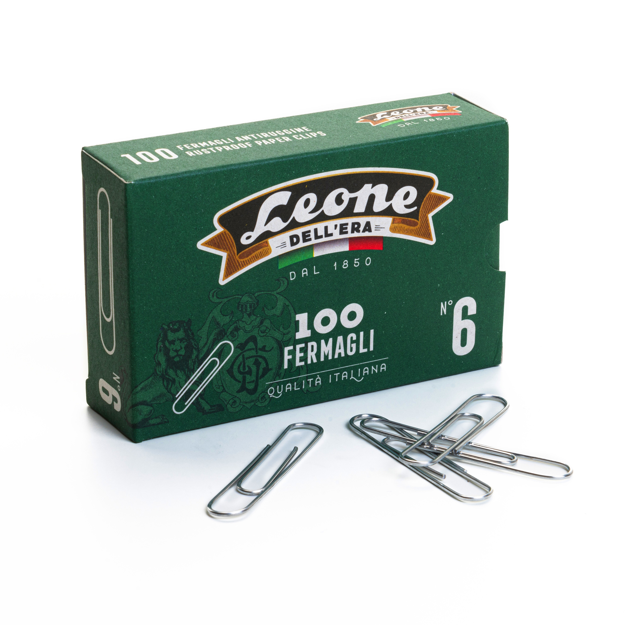 Leone Dell'Era Fermagli zincati N6 Confezione da 10 scatole x100 fermagli ciascuna