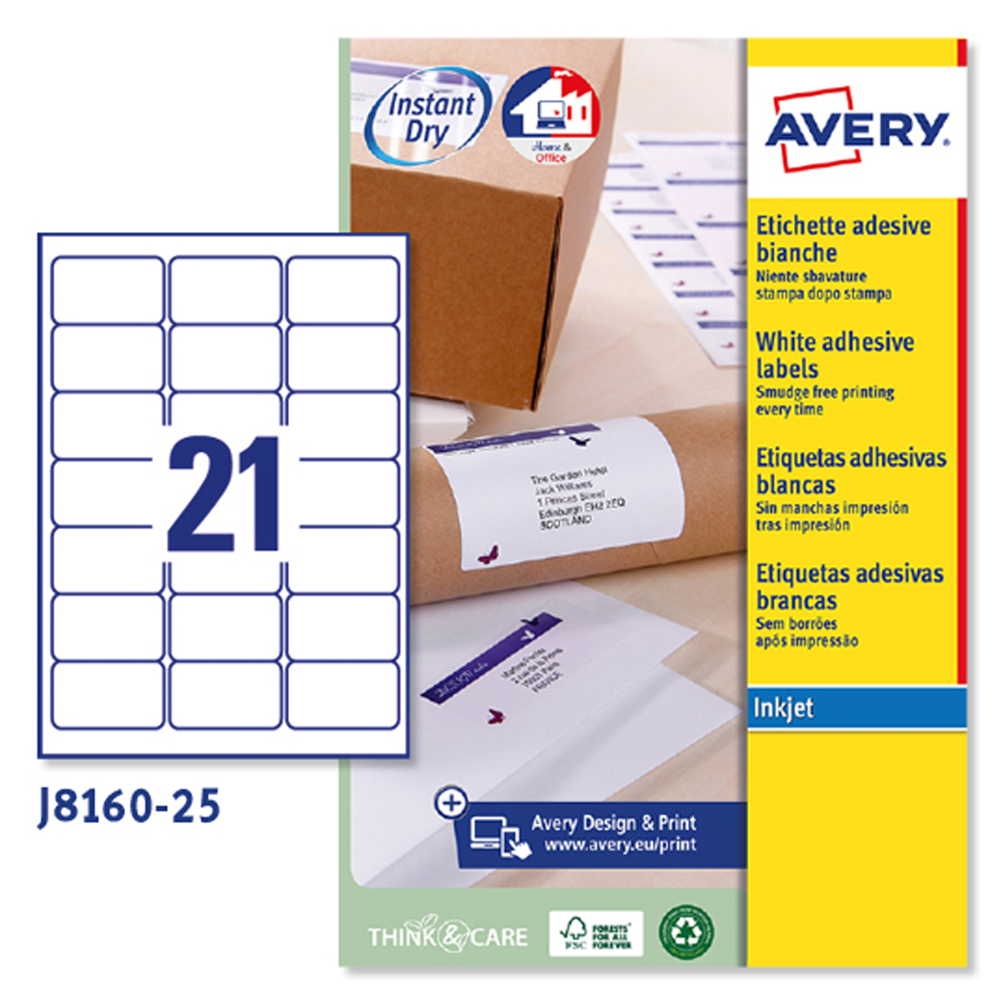 Etichette adesive J8160 - in carta - angoli …