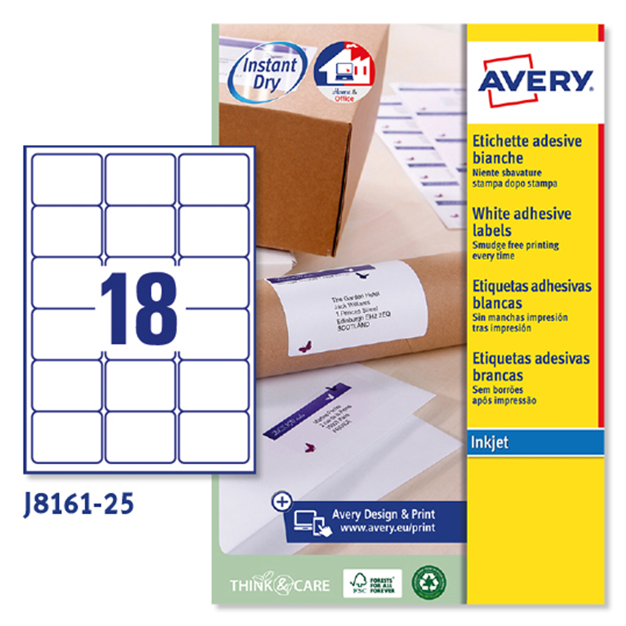 Etichette adesive J8161 - in carta - angoli …
