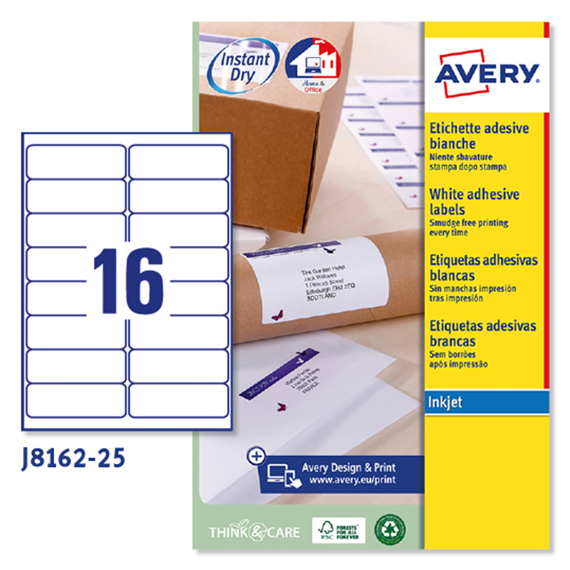 Etichette adesive J8162 - in carta - angoli …
