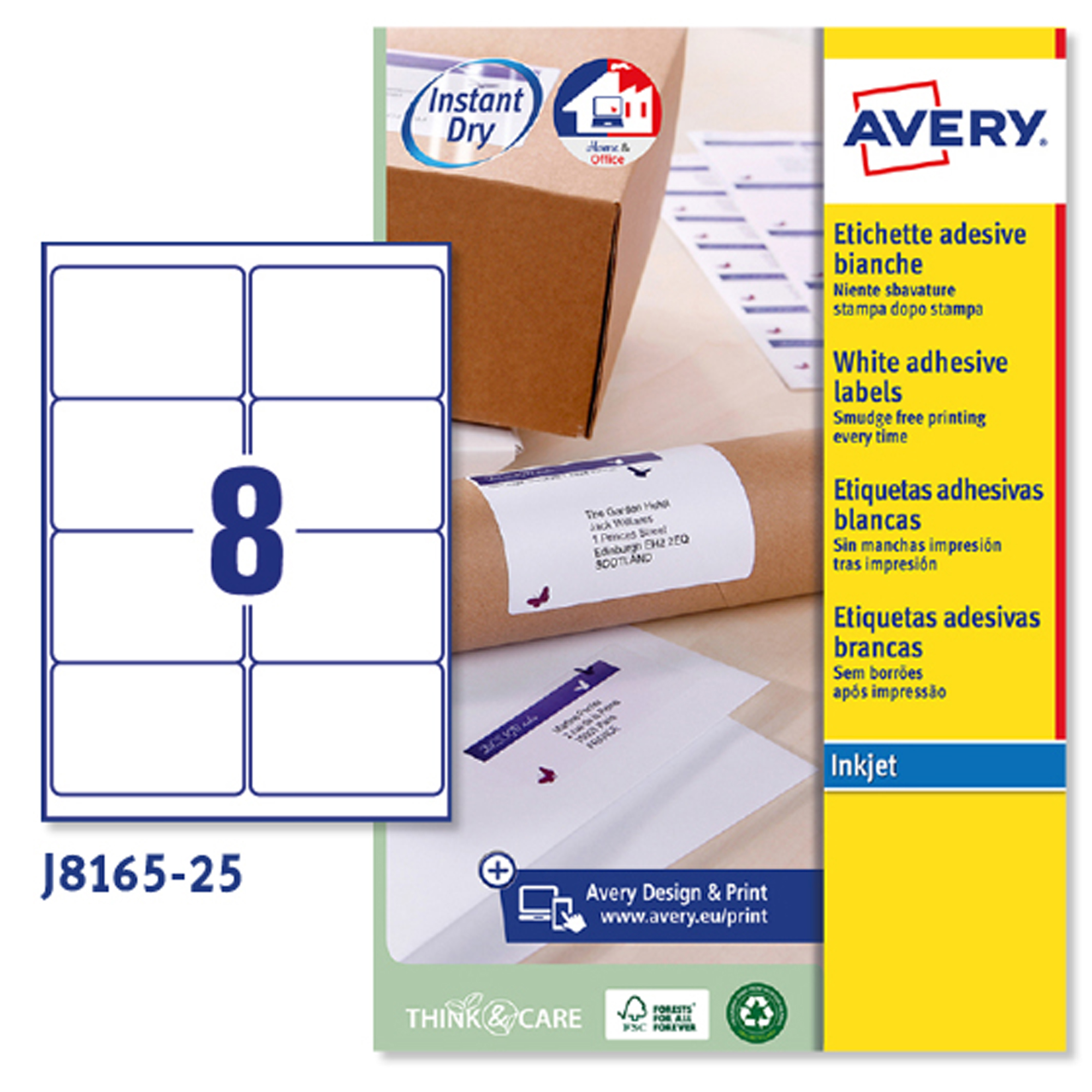 Etichette adesive J8165 - in carta - angoli …