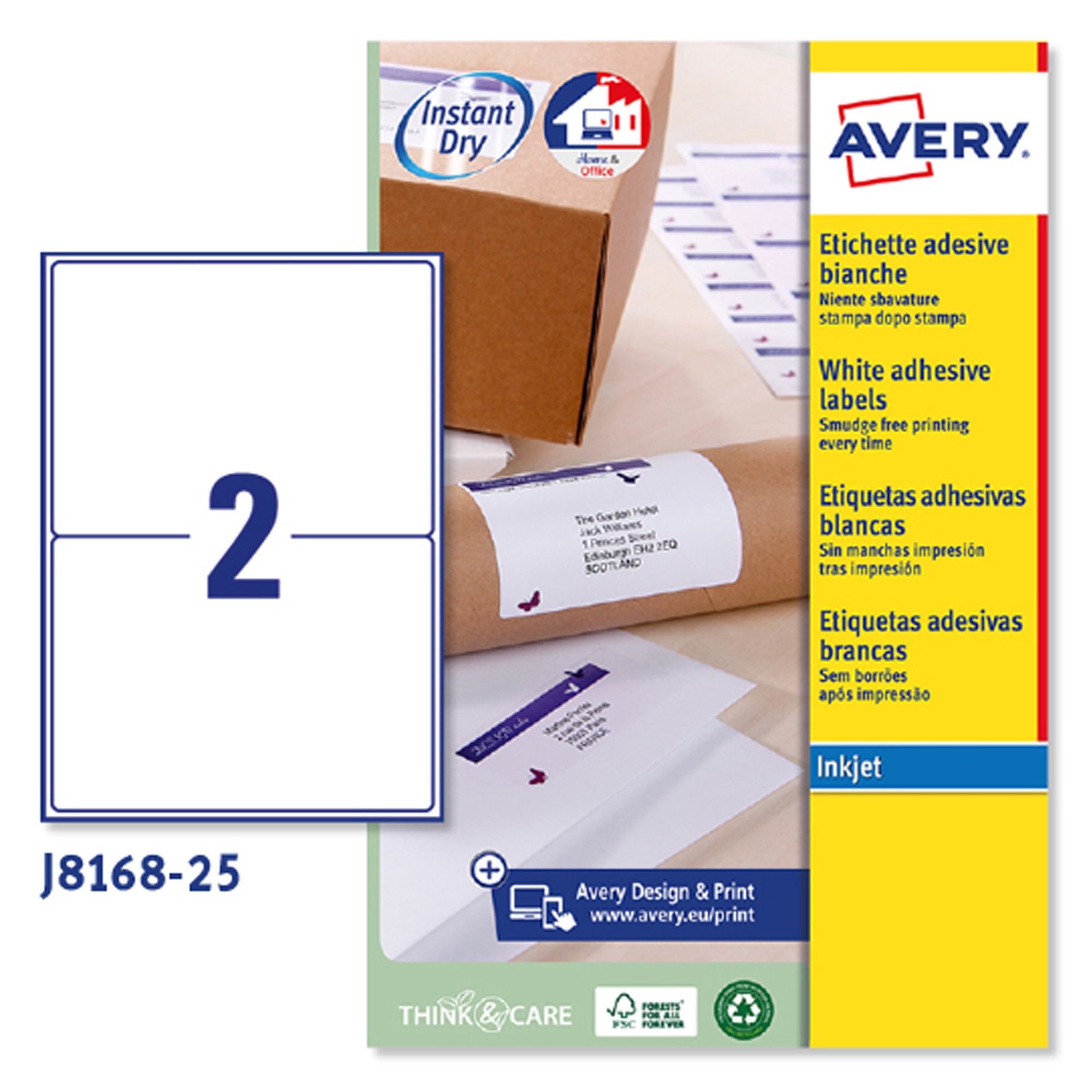 Etichette adesive J8168 - in carta - angoli …