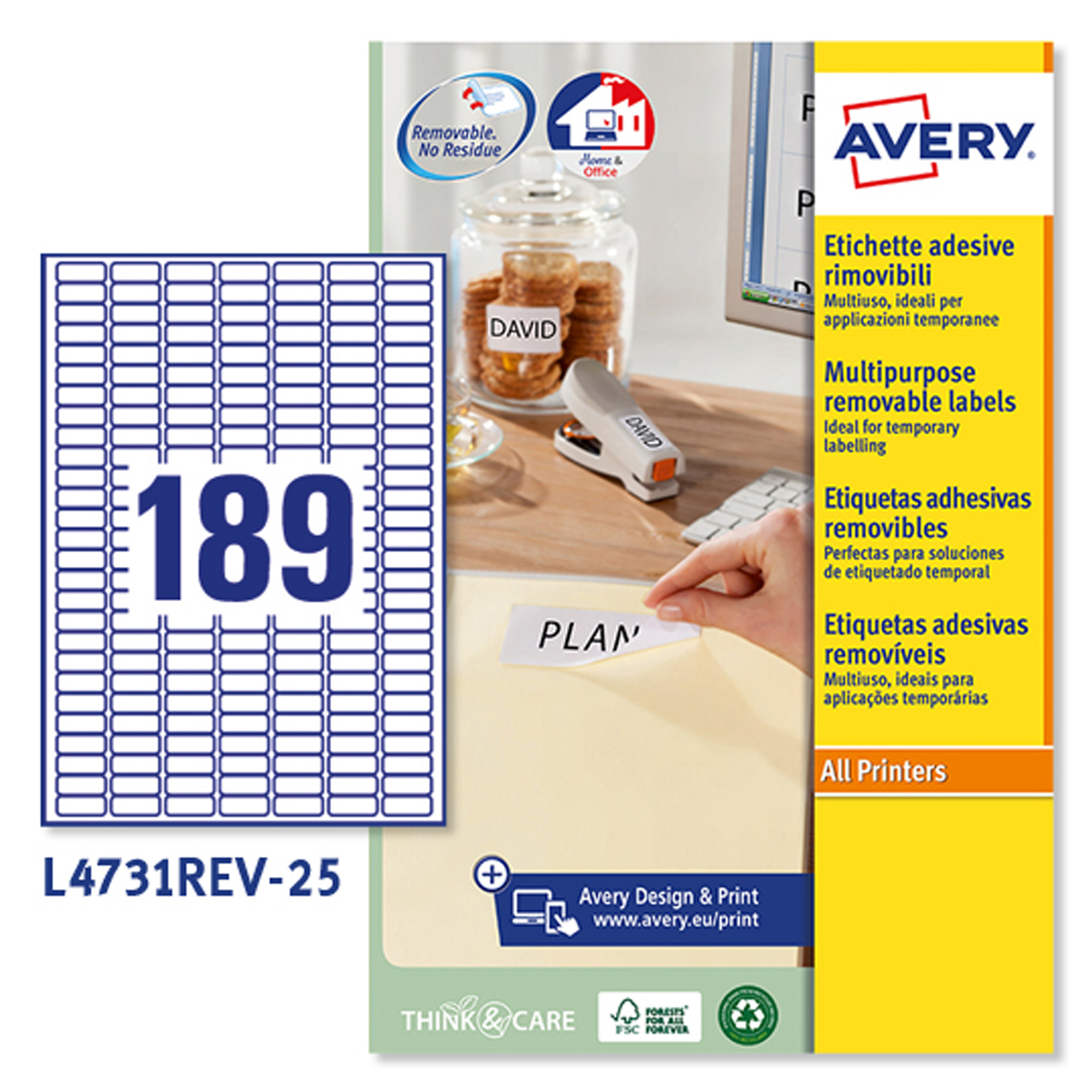 Etichette adesive L4731REV - in carta - angoli …