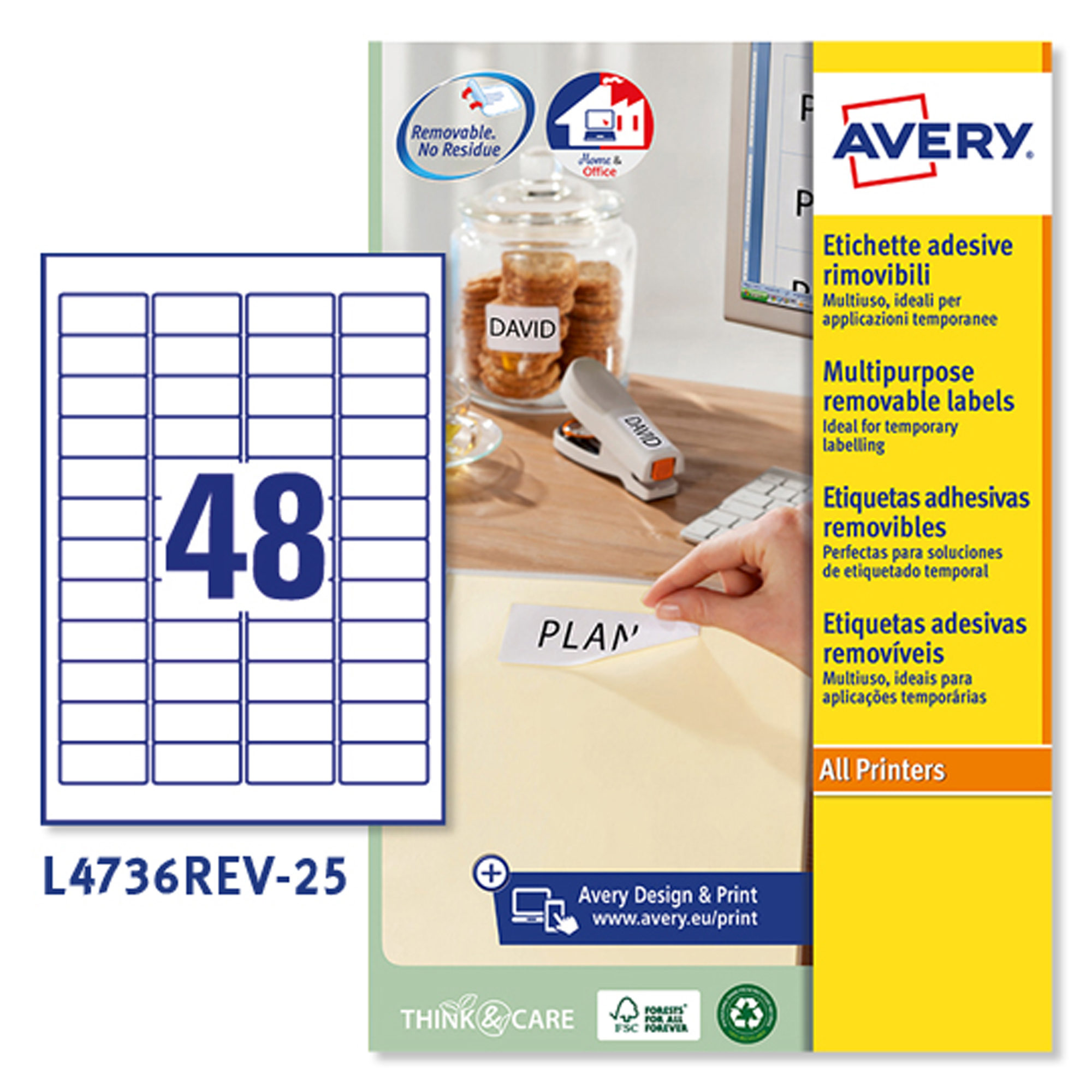 Etichette adesive L4736REV - in carta - angoli …