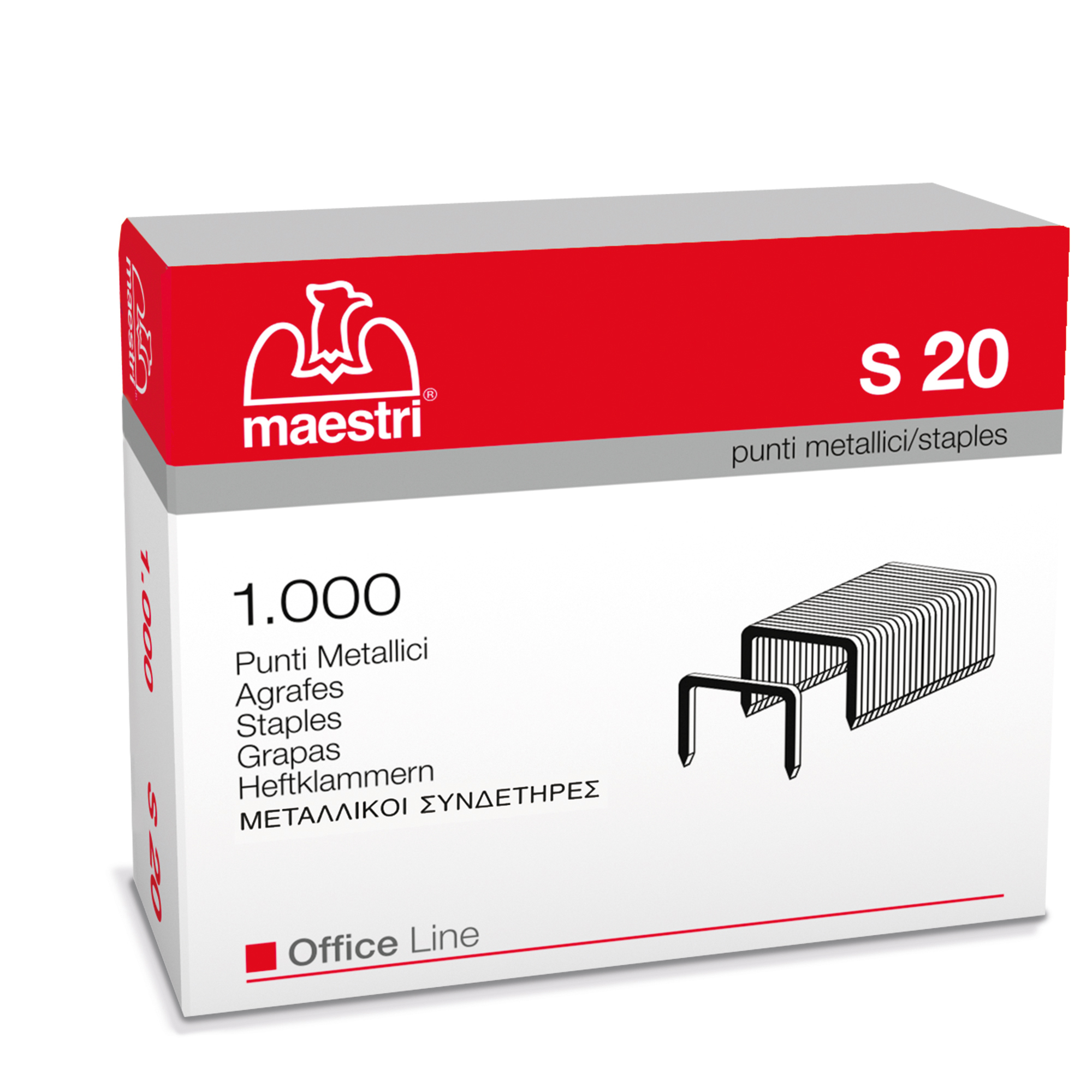 maestri S20 - Punti metallici - 13 x 20 mm - acciaio - pacco da 1000
