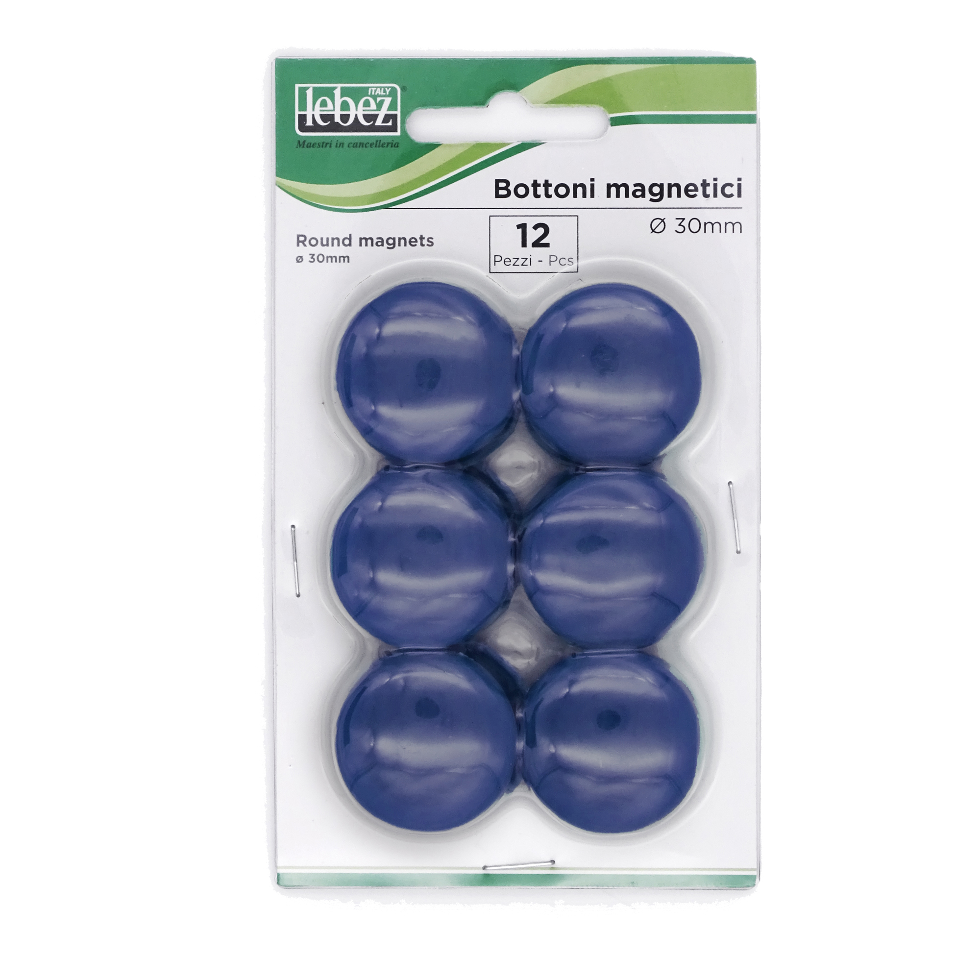Lebez - Calamita - 3 cm di diametro - blu (pacchetto di 12)