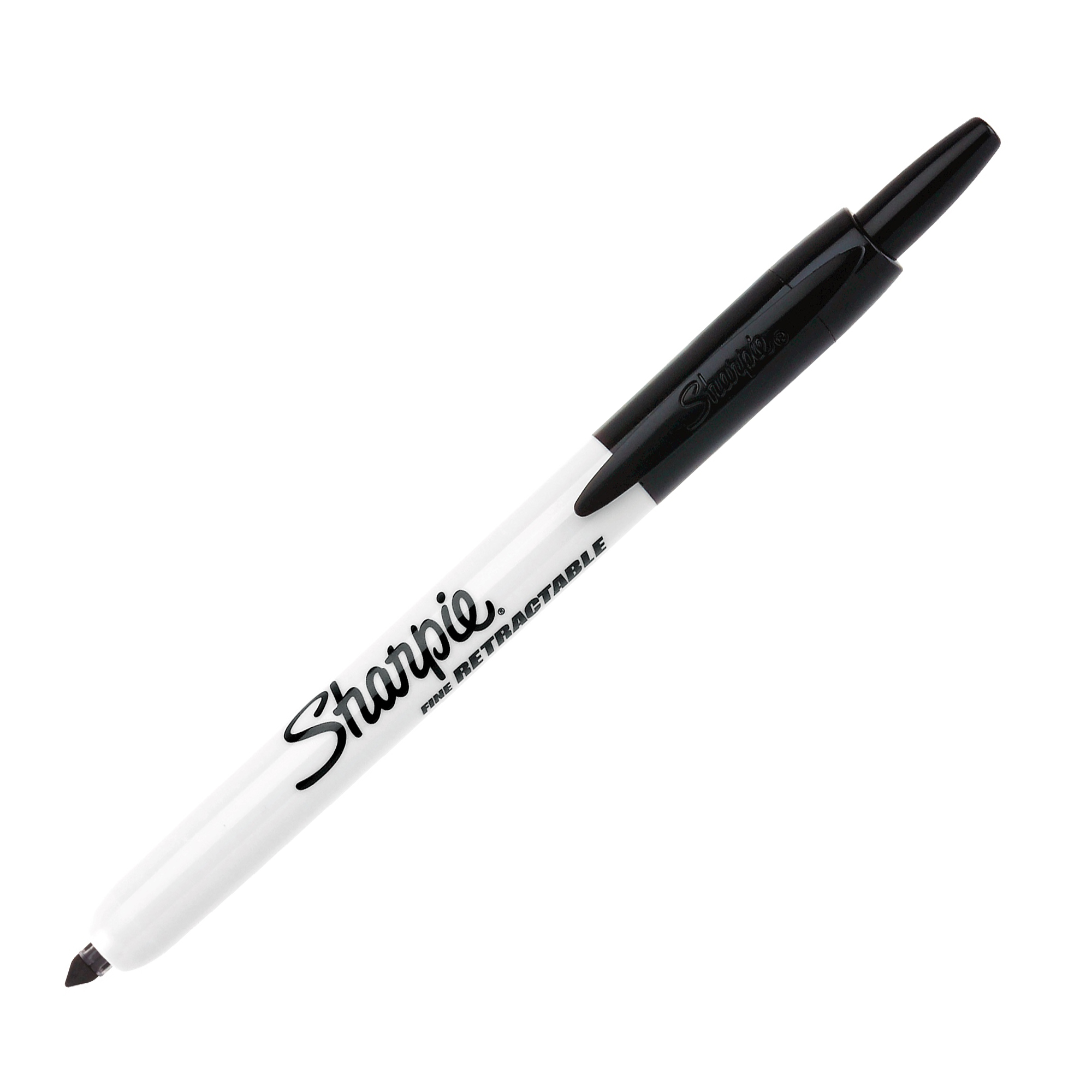 Sharpie - Marcatore - permanente - nero - inchiostro base acqua - 1 mm - fine - retrattile (pacchetto di 12)