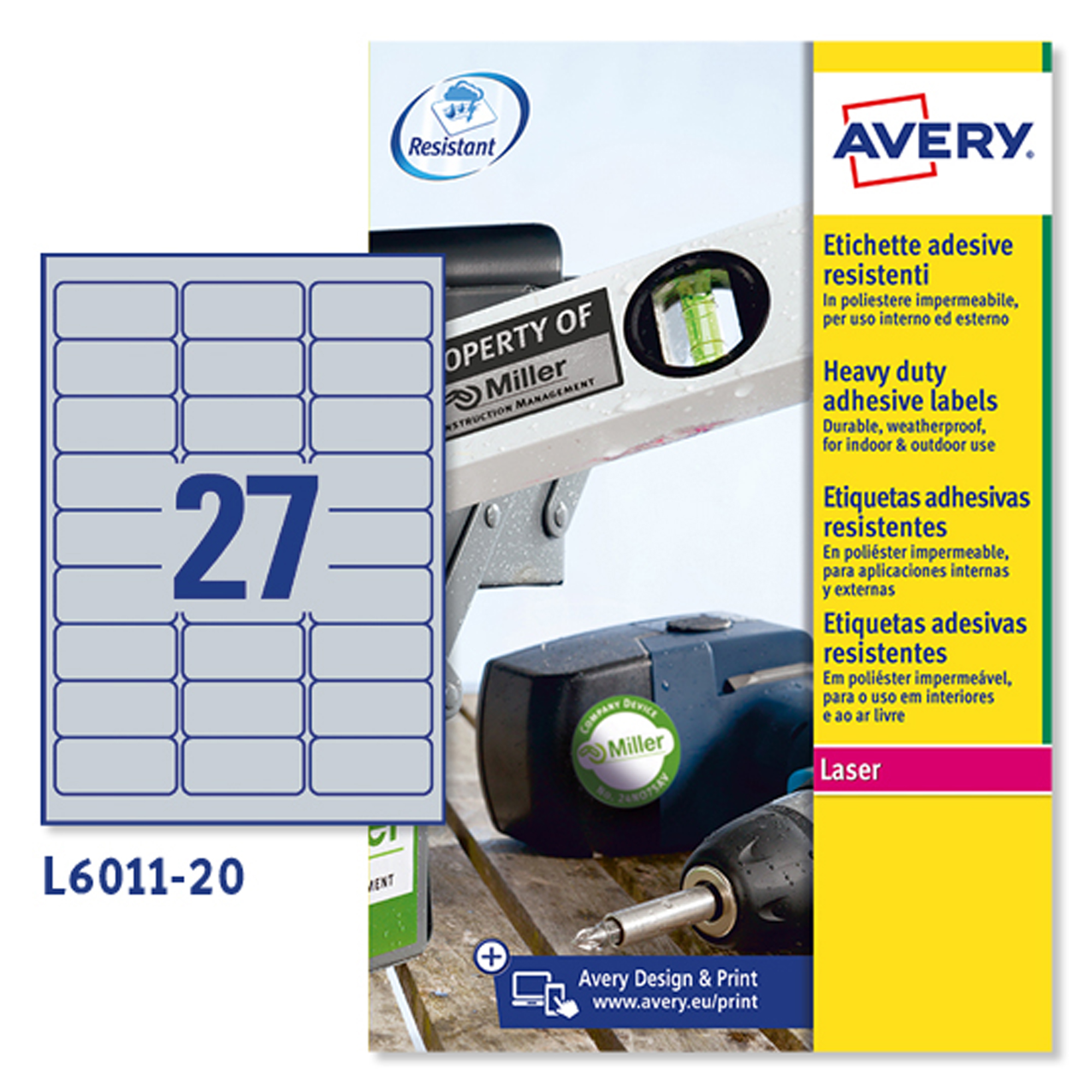 Etichette adesive L6011 - in poliestere - laser …