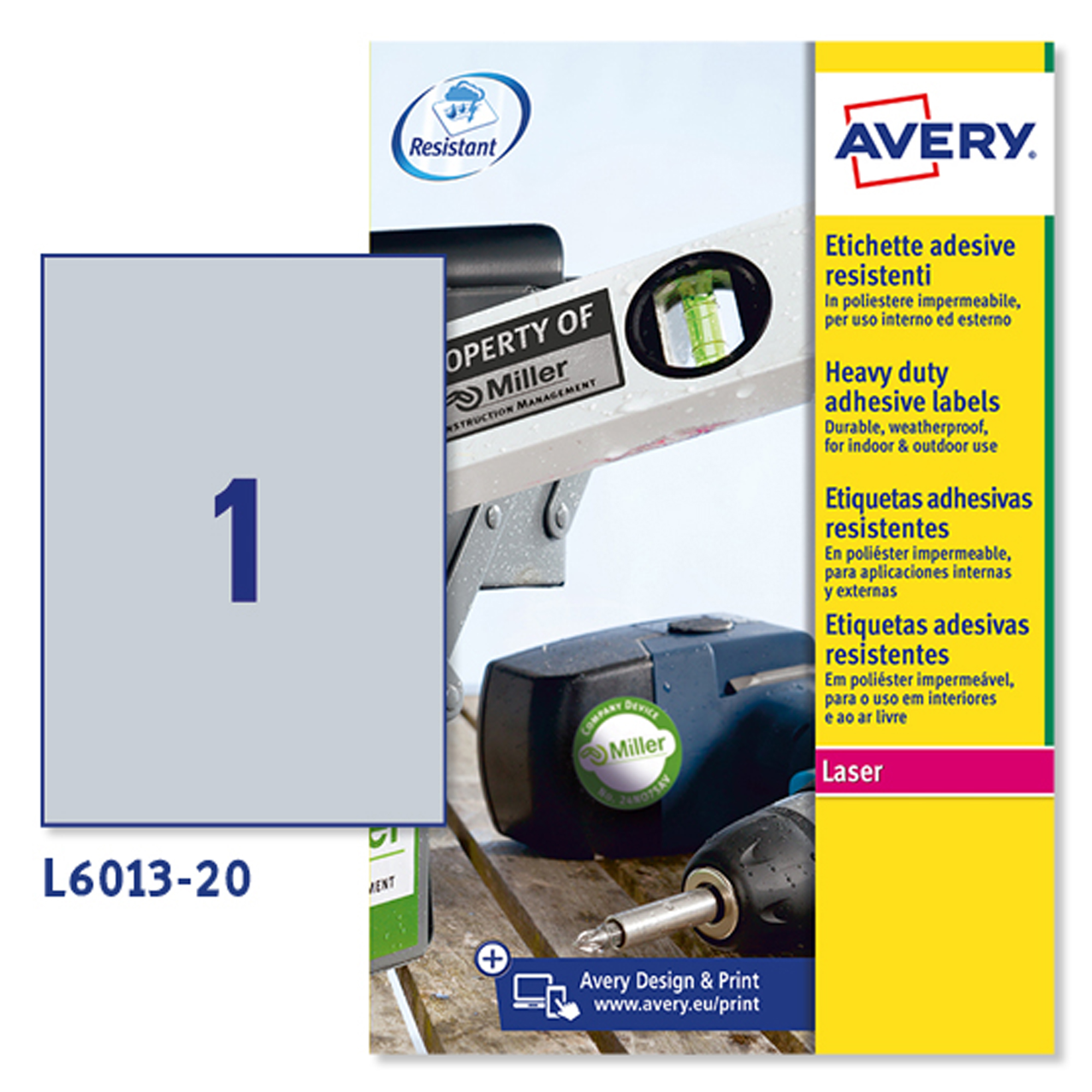Etichette adesive L6013 - in poliestere - laser …