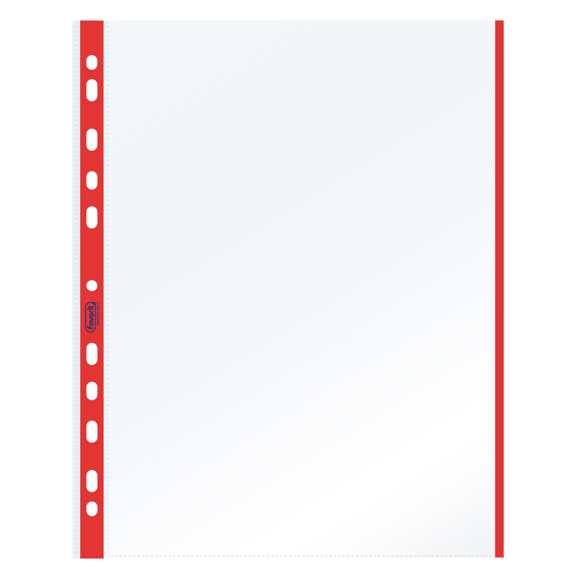 Favorit LINEAR - Busta trasparente - per A4 - rosso (pacchetto di 10)