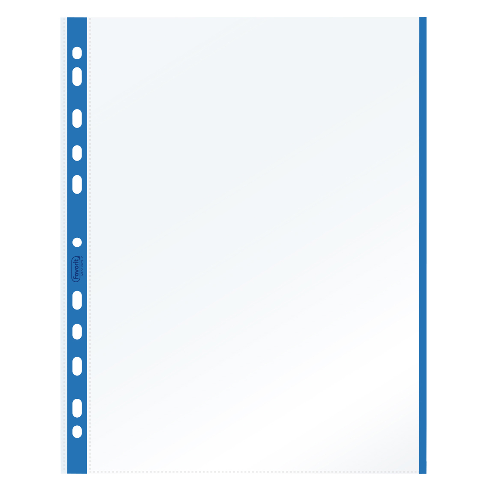 Favorit - Busta trasparente - per A4 - trasparente, blue band (pacchetto di 10)