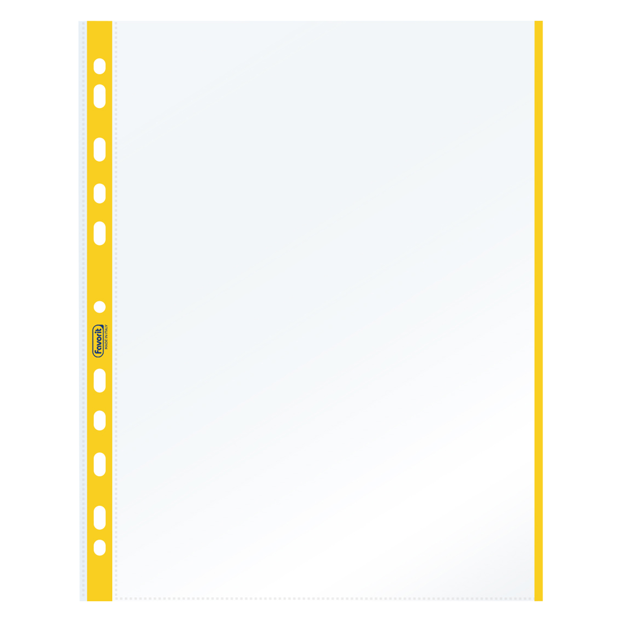 Favorit - Busta trasparente - per A4 - trasparente, fascia gialla (pacchetto di 10)