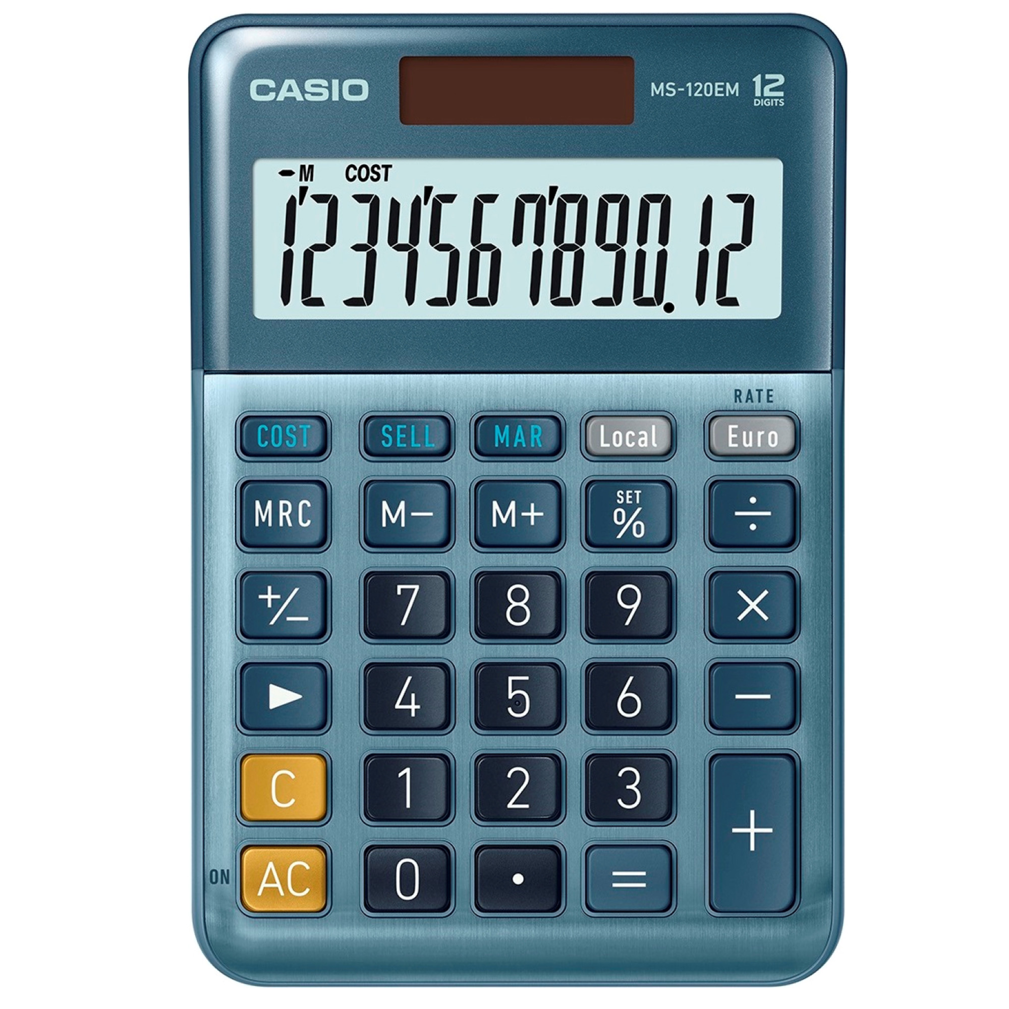Casio MS-120EM - Calcolatrice da tavolo - 12 cifre - pannello solare, batteria