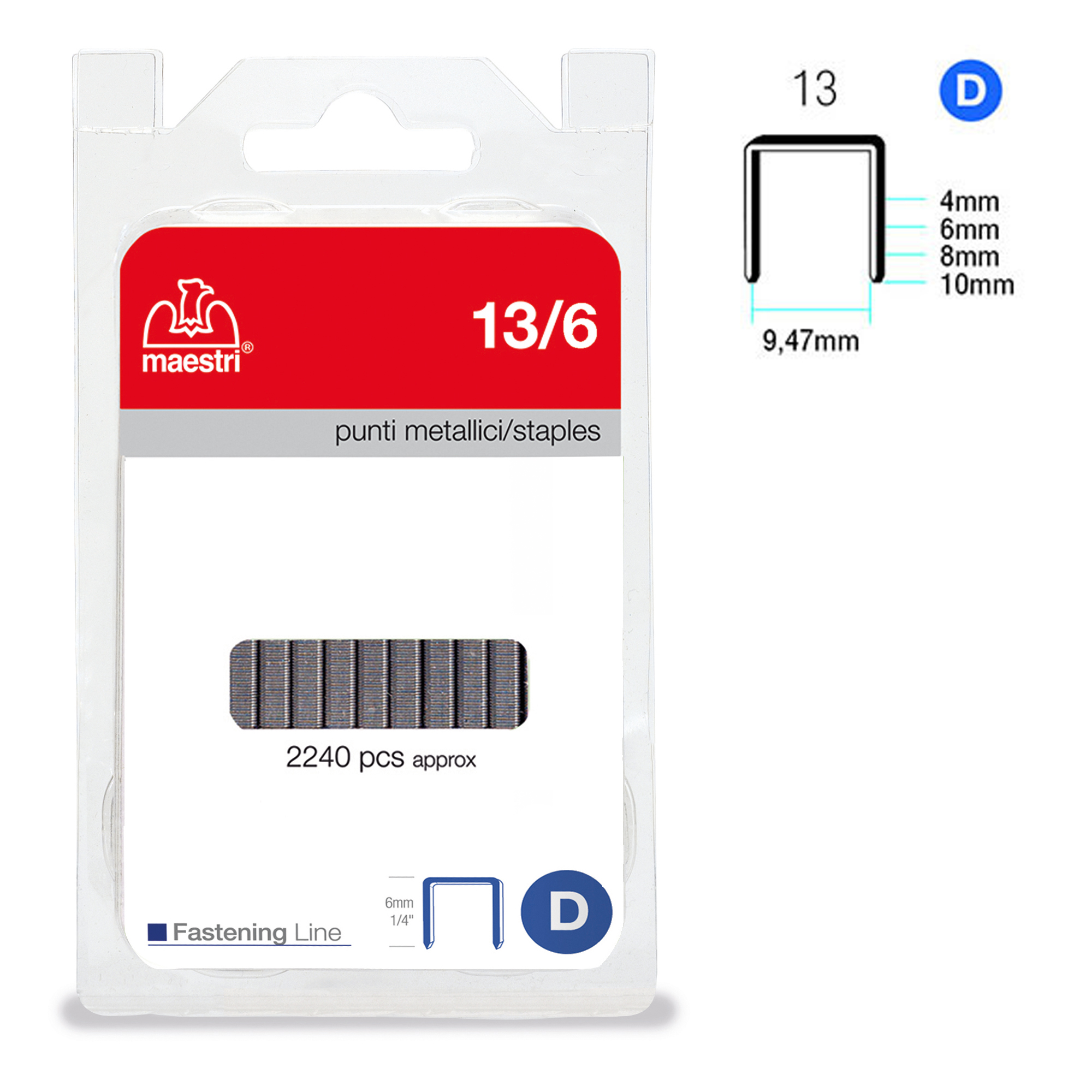 Punti - 13/6 - 6 mm - metallo …
