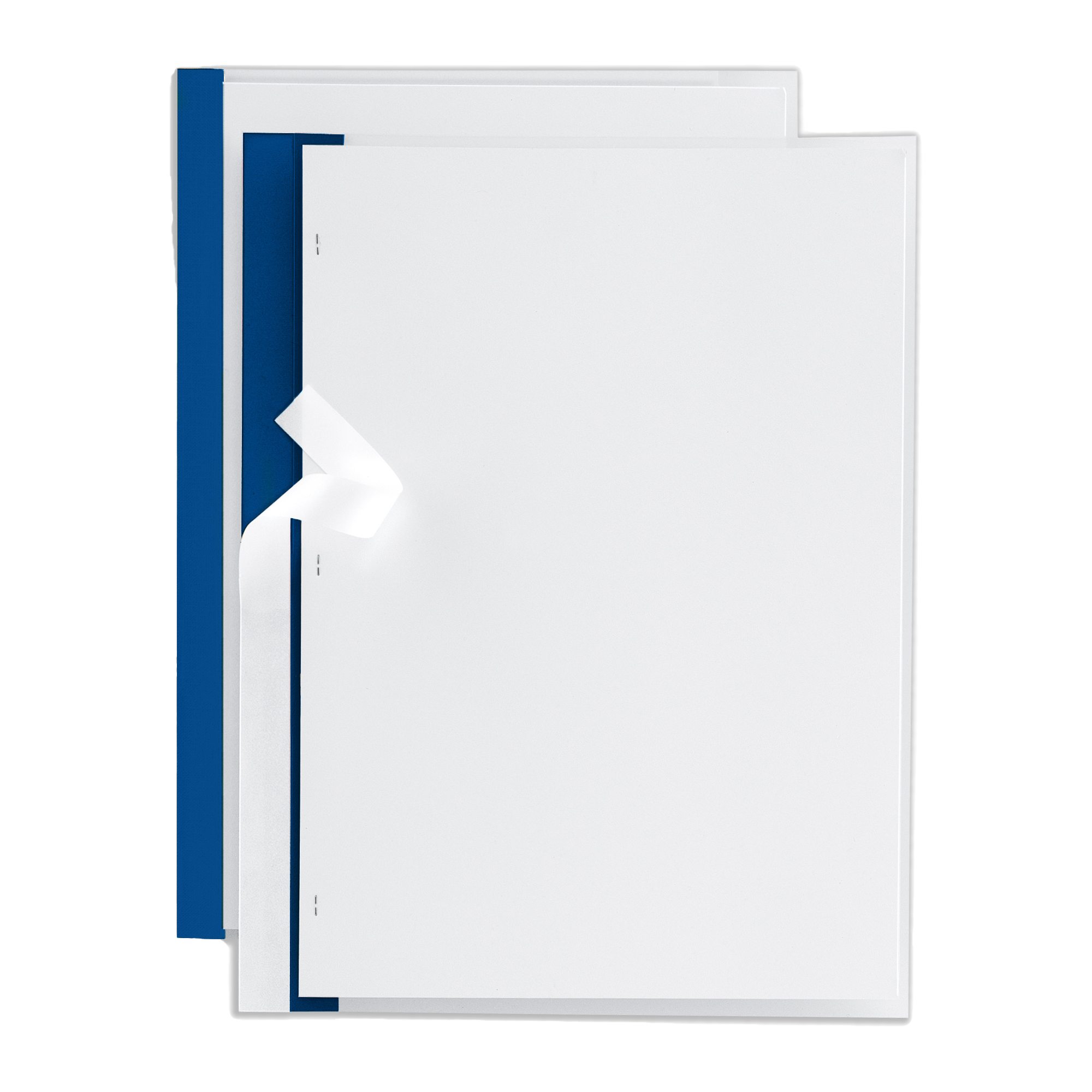 SEI POLI 200 - Cartella a L - per A4 - capacità 30 fogli - blu con copertina frontale trasparente (pacchetto di 10)