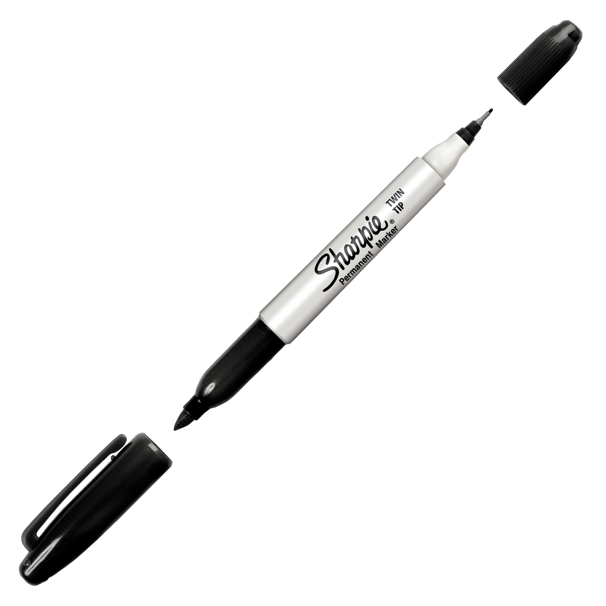 Sharpie - Pennarello a due punte - permanente - nero - inchiostro base acqua - 0.5 mm / 0.9 mm - ultra fine / fine (pacchetto di 12)