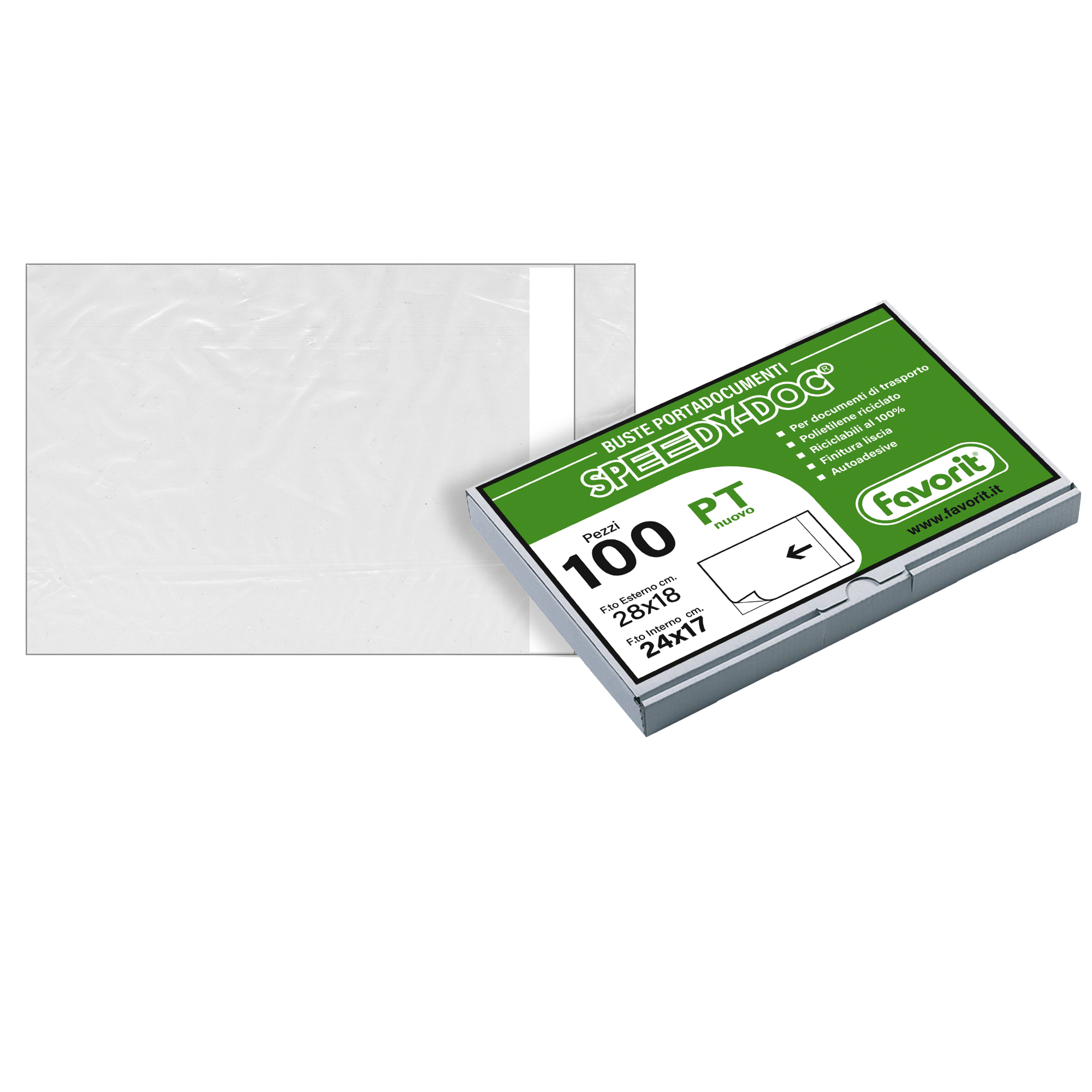 Favorit New PT - Tasca protettiva - per 225 x 160 mm - semitrasparente (pacchetto di 100)