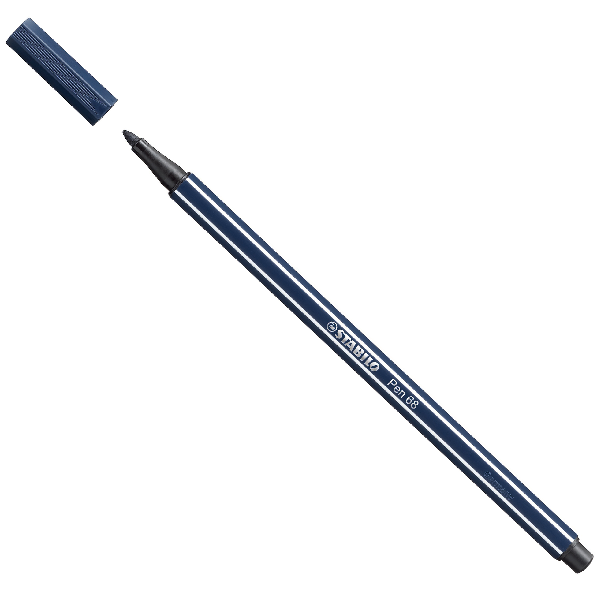 STABILO Pen 68 - Penna punta in fibra - grigio di Payne - inchiostro base acqua - 1 mm - medio