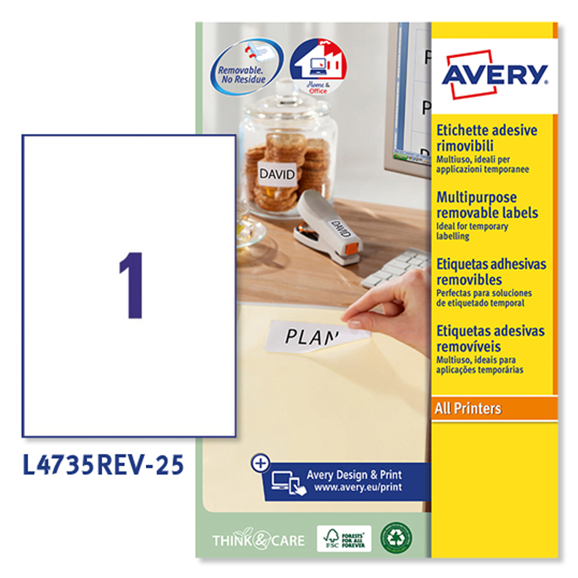 Etichette adesive L4735REV - in carta - angoli …