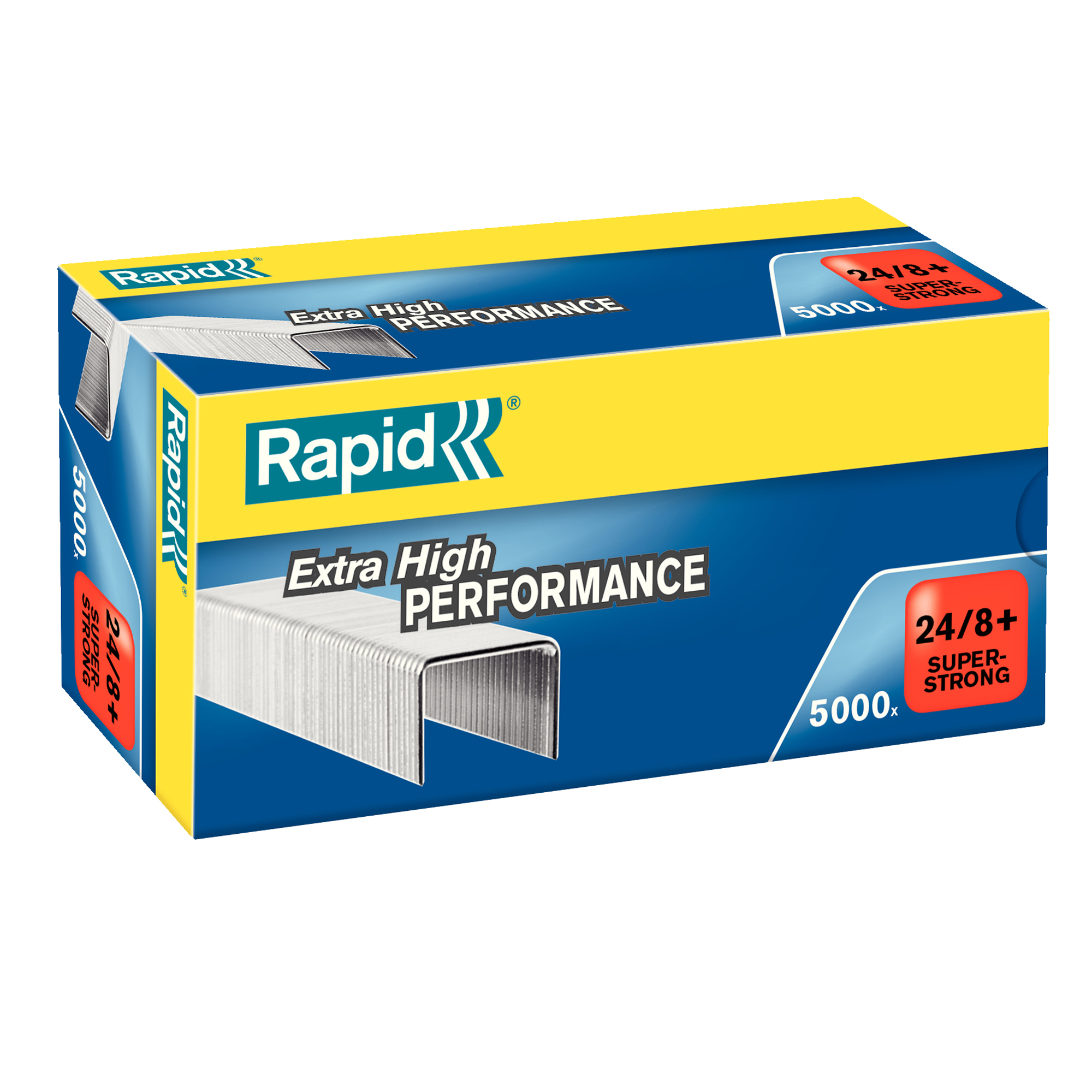 Rapid Super Strong - Punti metallici - 24/8 - 8.5 mm - acciaio galvanizzato - pacco da 5000 - per Classic K1, K2; Supreme S50