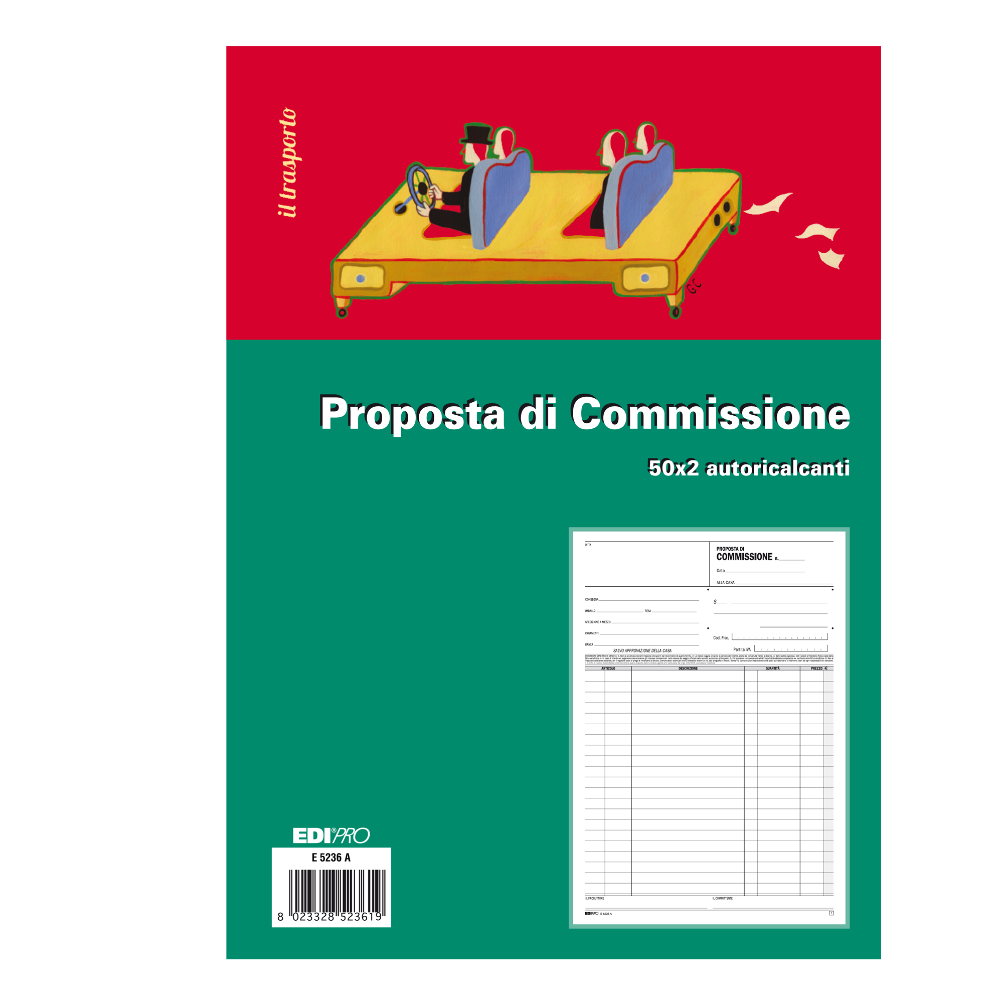Edipro - Blocco commissioni - 50 fogli - A4 - duplicato - senza carbonio
