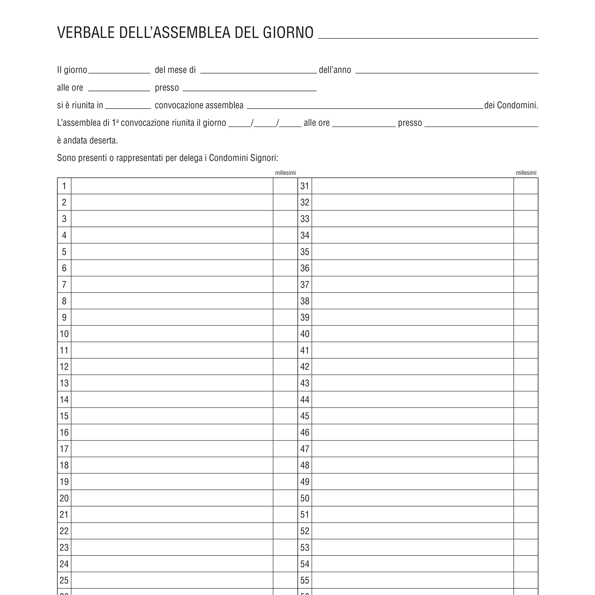 Staples - Registro dei verbali delle riunioni di condominio - 100 pagine - 245 x 310 mm - numerato