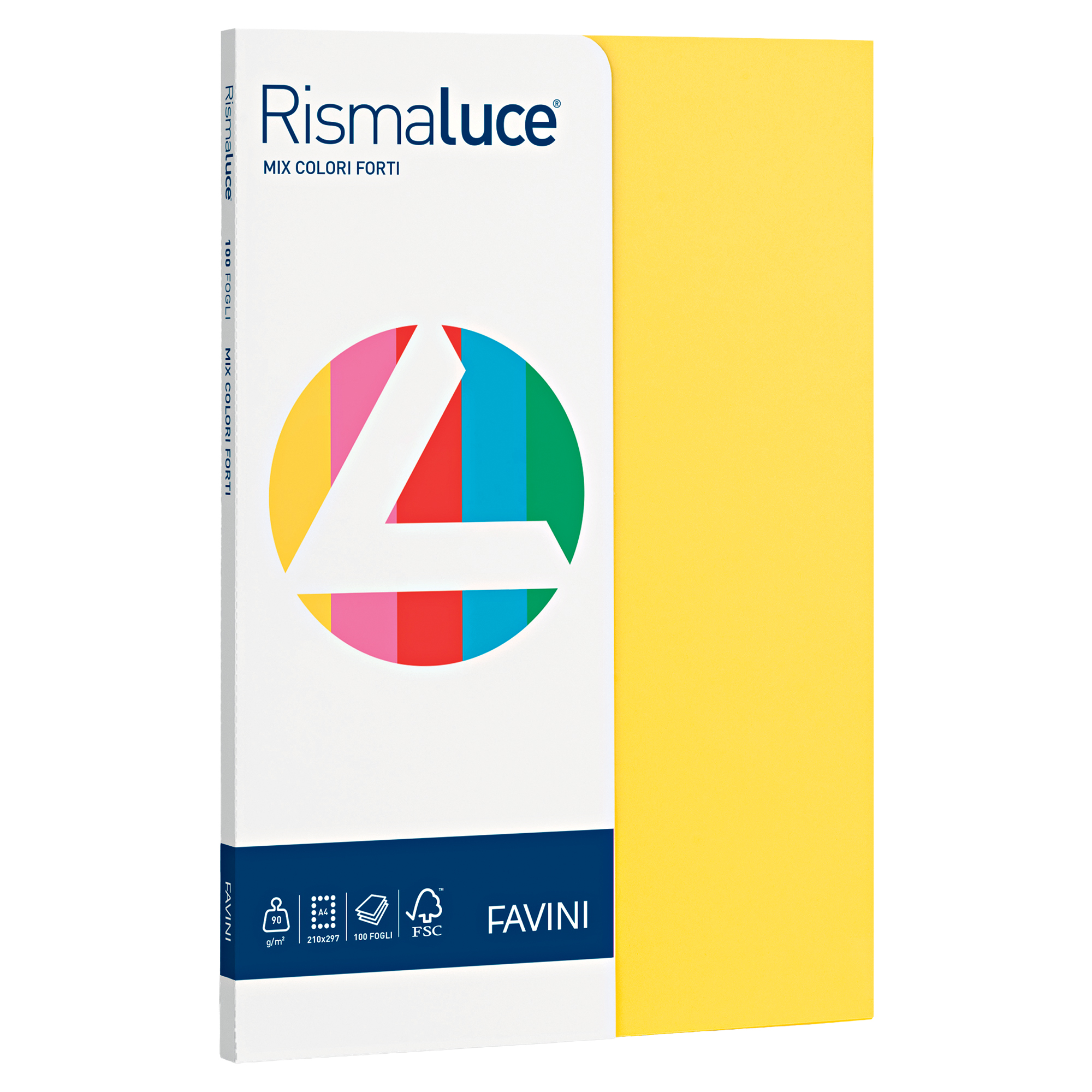 FAVINI Rismaluce Small Mix - Cellulosa - colori assortiti - A4 (210 x 297 mm) - 90 g/m² - 100 fogli carta colorata