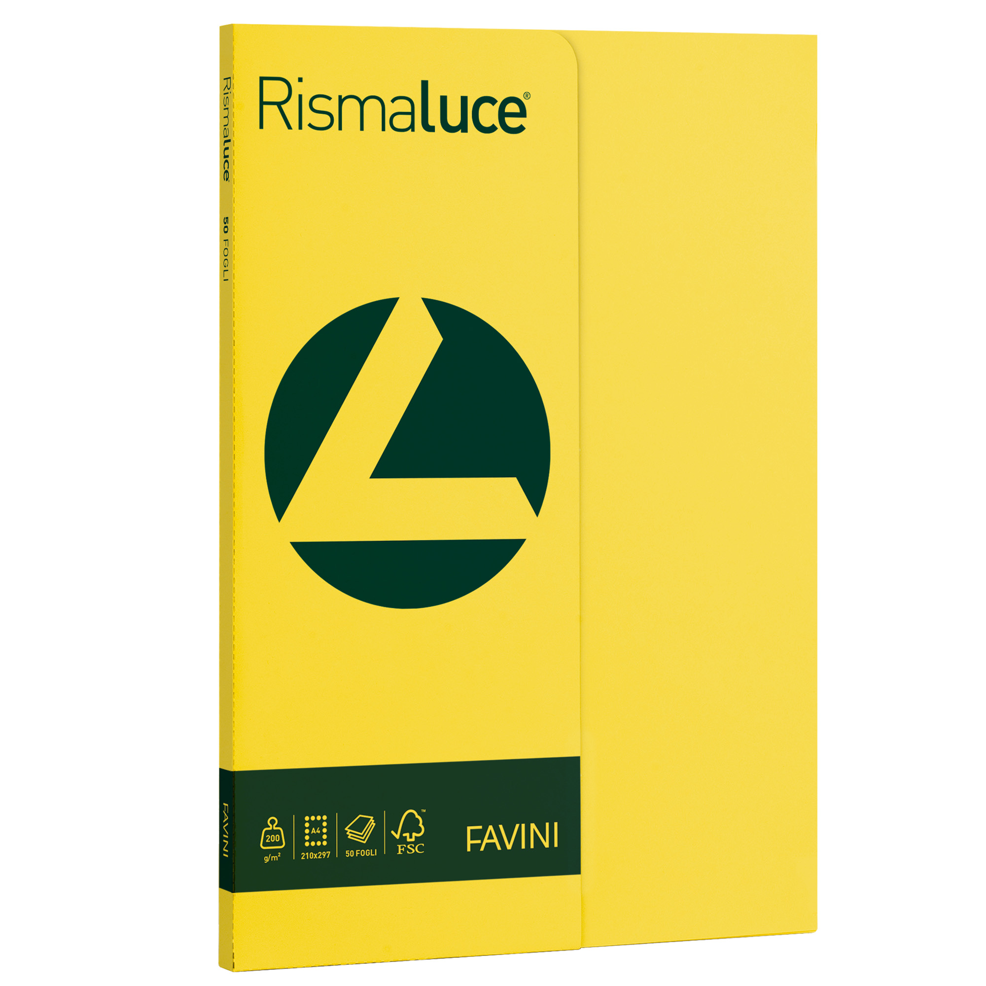 FAVINI RismaLuce Small - Cellulosa - giallo sole - A4 (210 x 297 mm) - 200 g/m² - 50 fogli carta comune