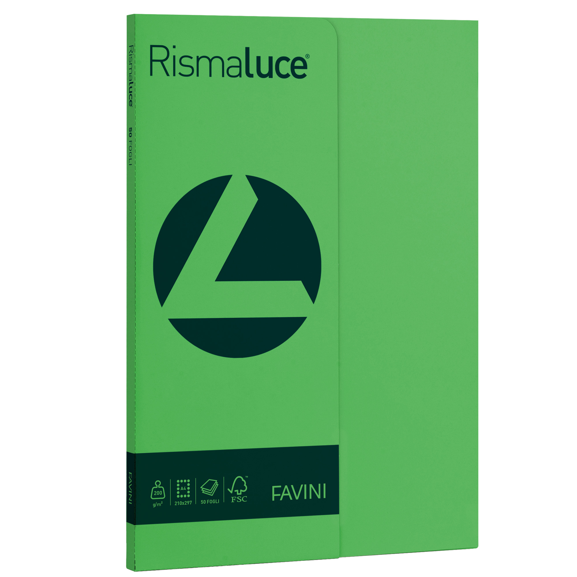 FAVINI RismaLuce Small - Cellulosa - verde - A4 (210 x 297 mm) - 200 g/m² - 50 fogli carta comune