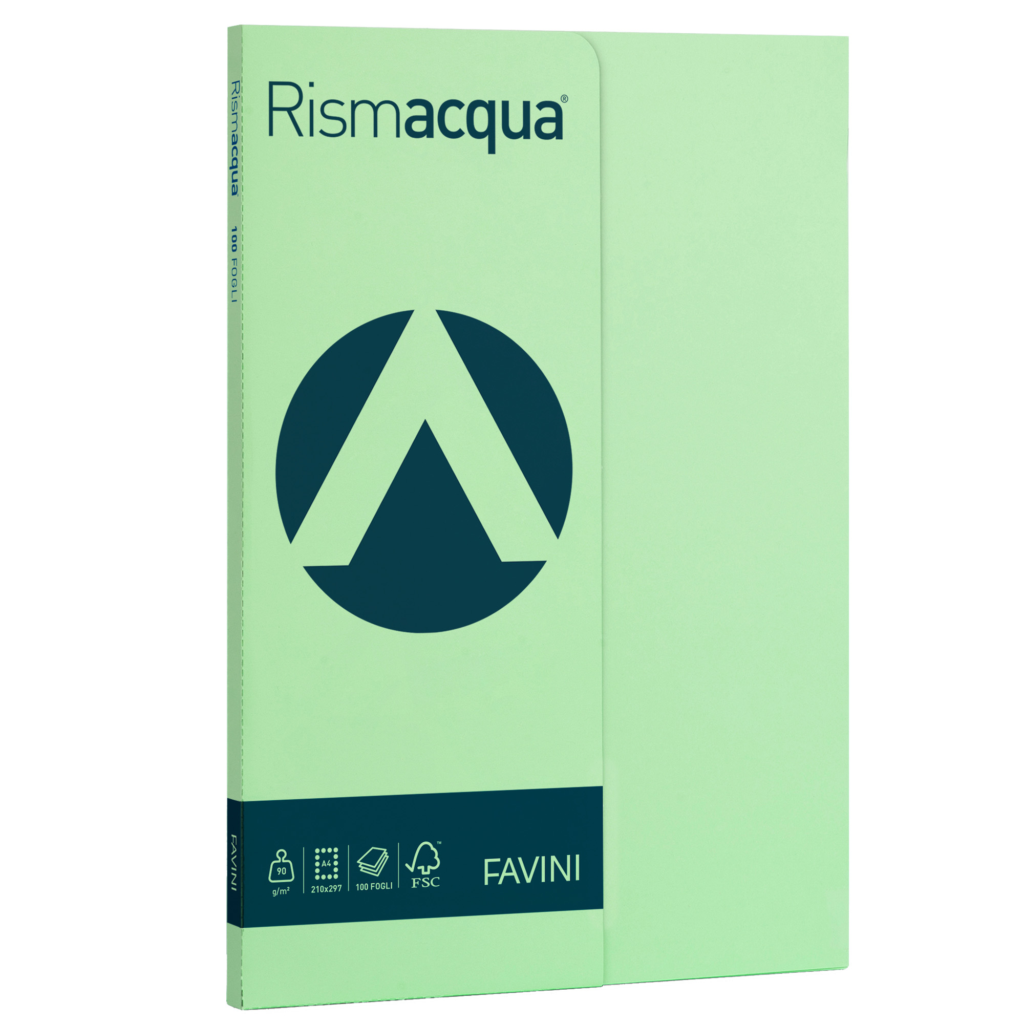 FAVINI Rismacqua Small - Cellulosa - verde chiaro - A4 (210 x 297 mm) - 90 g/m² - 100 fogli carta colorata