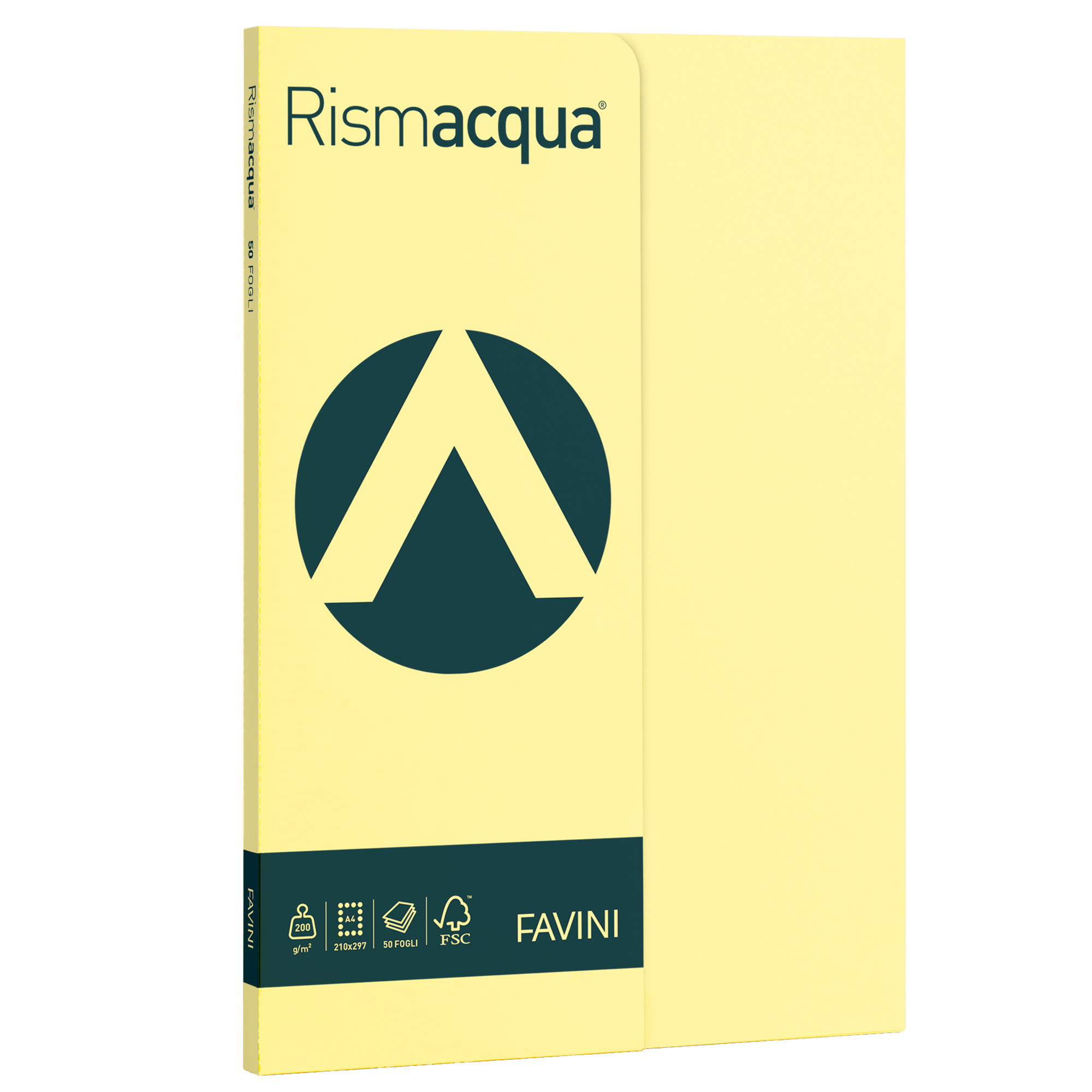 FAVINI Rismacqua Small - Cellulosa - giallo chiaro - A4 (210 x 297 mm) - 200 g/m² - 50 fogli carta colorata