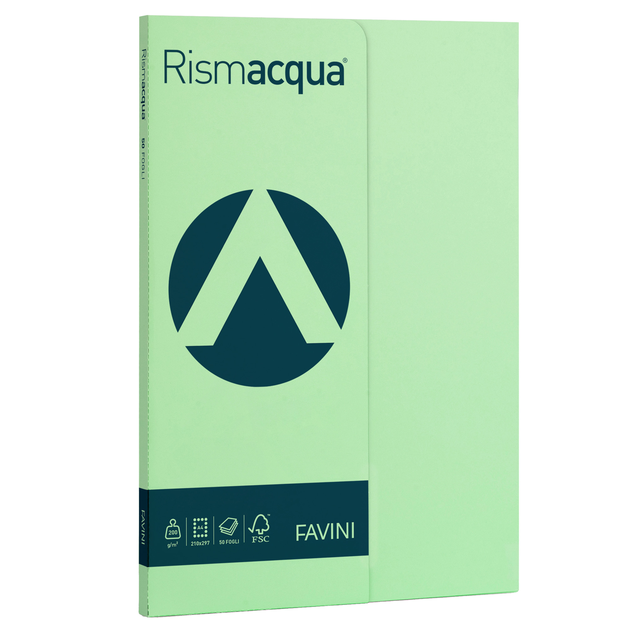 FAVINI Rismacqua Small - Cellulosa - verde chiaro - A4 (210 x 297 mm) - 200 g/m² - 50 fogli carta colorata
