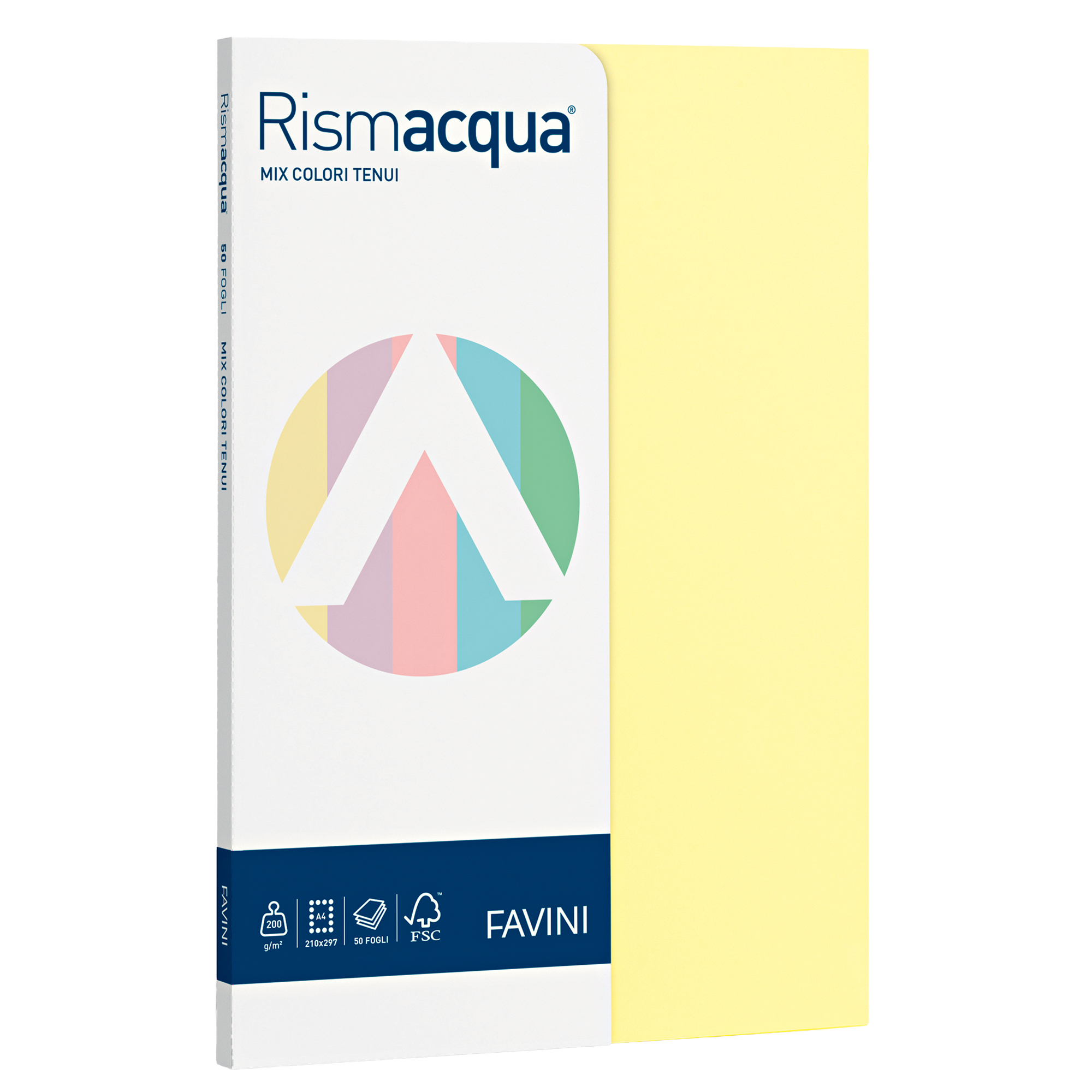 FAVINI HOME-OFFICE PROFESSIONAL Rismacqua Small Mix - Cellulosa - colori assortiti - A4 (210 x 297 mm) - 200 g/m² - 50 fogli carta colorata