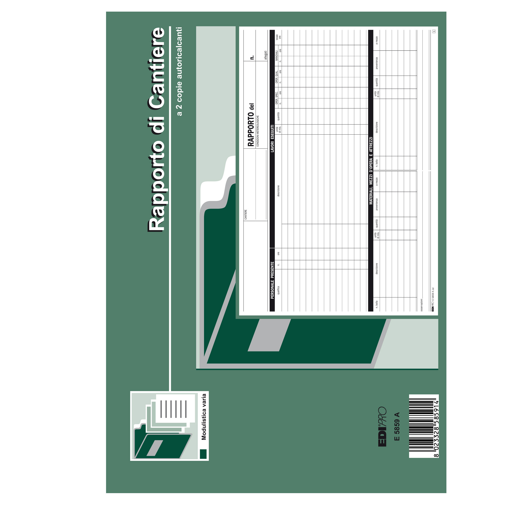 Edipro - Blocco rendiconto di costruzione - 50 fogli - 297 x 220 mm - duplicato - senza carbonio