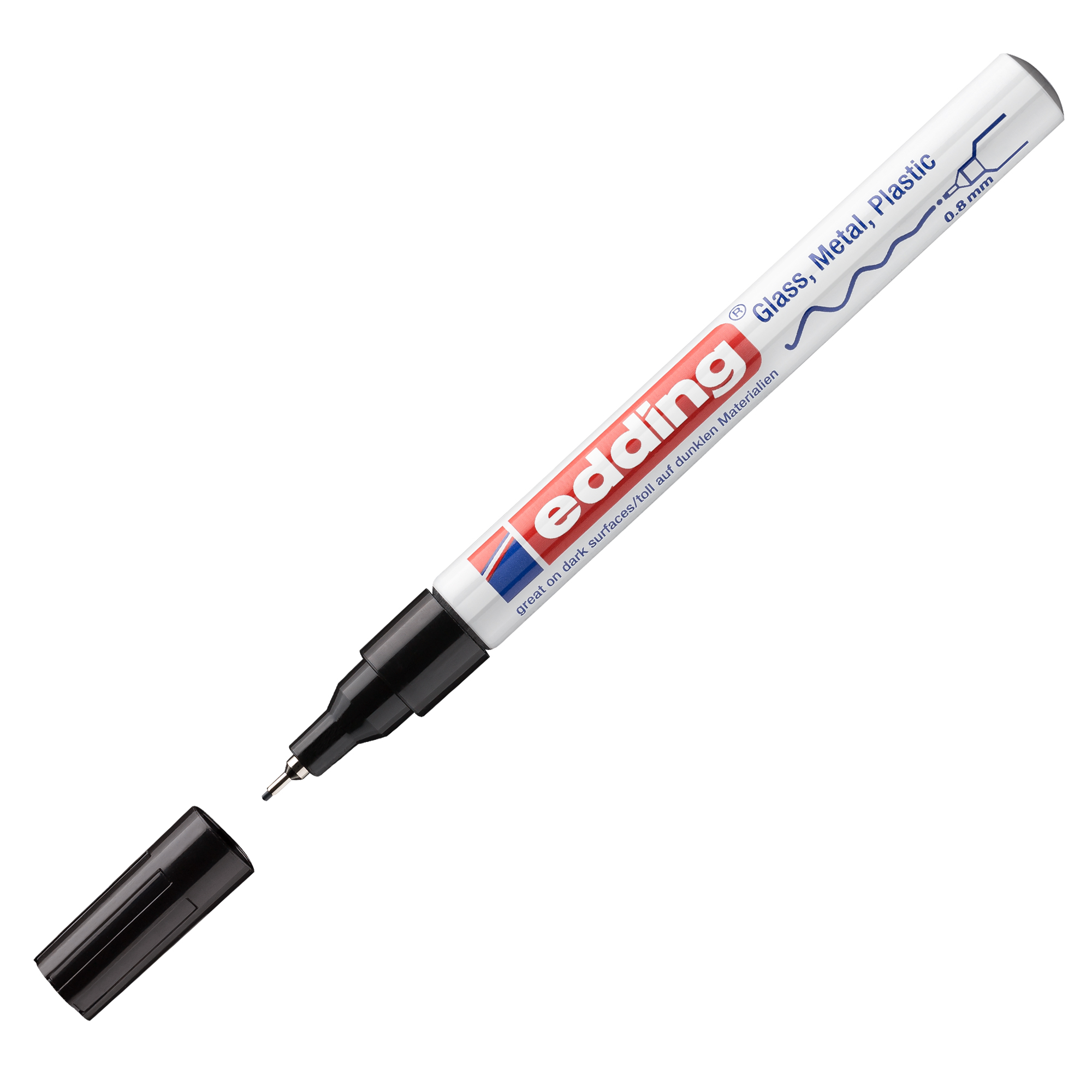 edding 780 gloss paint - Marcatore - permanente - per vetro, metallo, plastica - nero - inchiostro pigmentato - 0.8 mm
