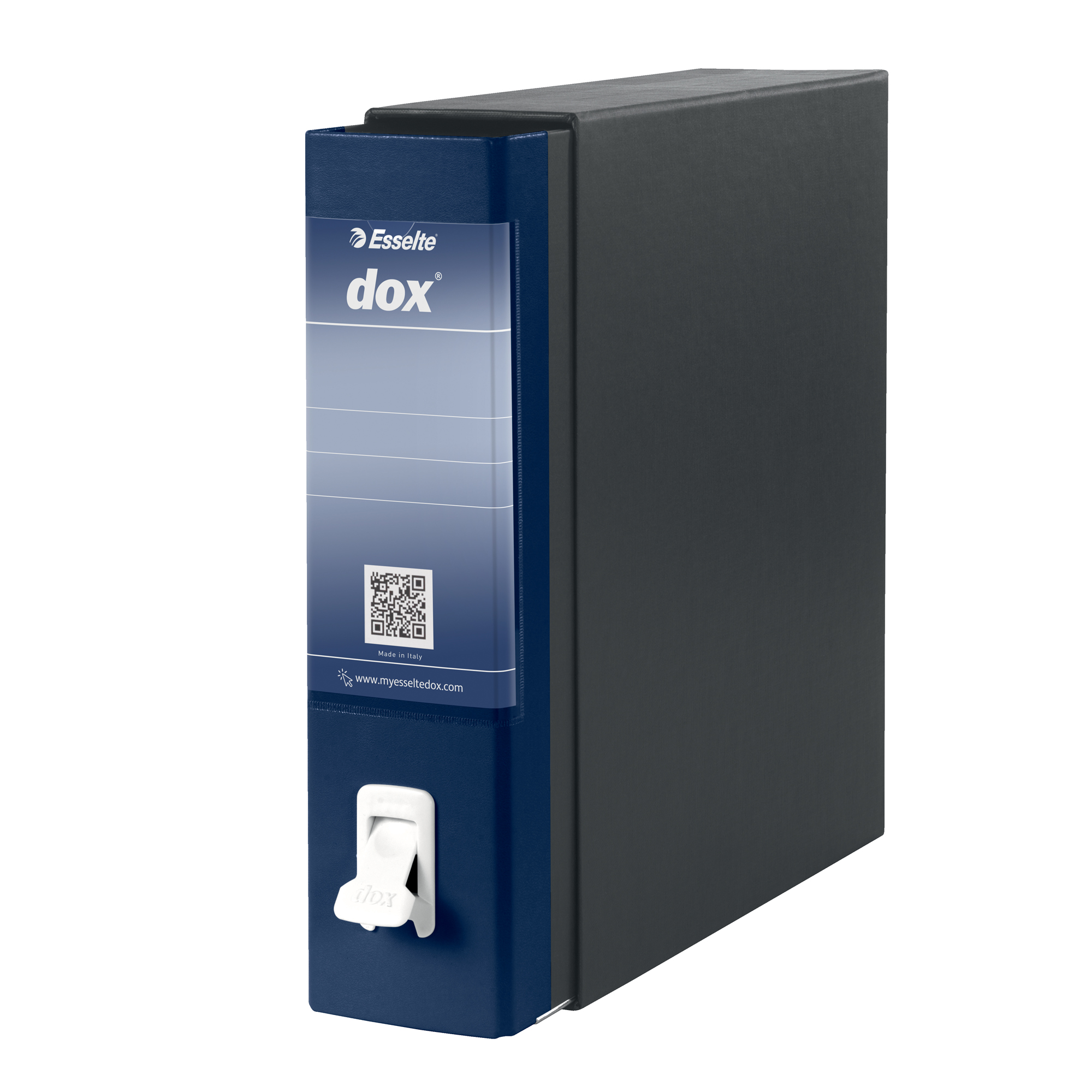 Rexel Dox Box 1 - Cartellina con meccanismo a leva - larghezza dorsale 80 mm - per A4 - blu