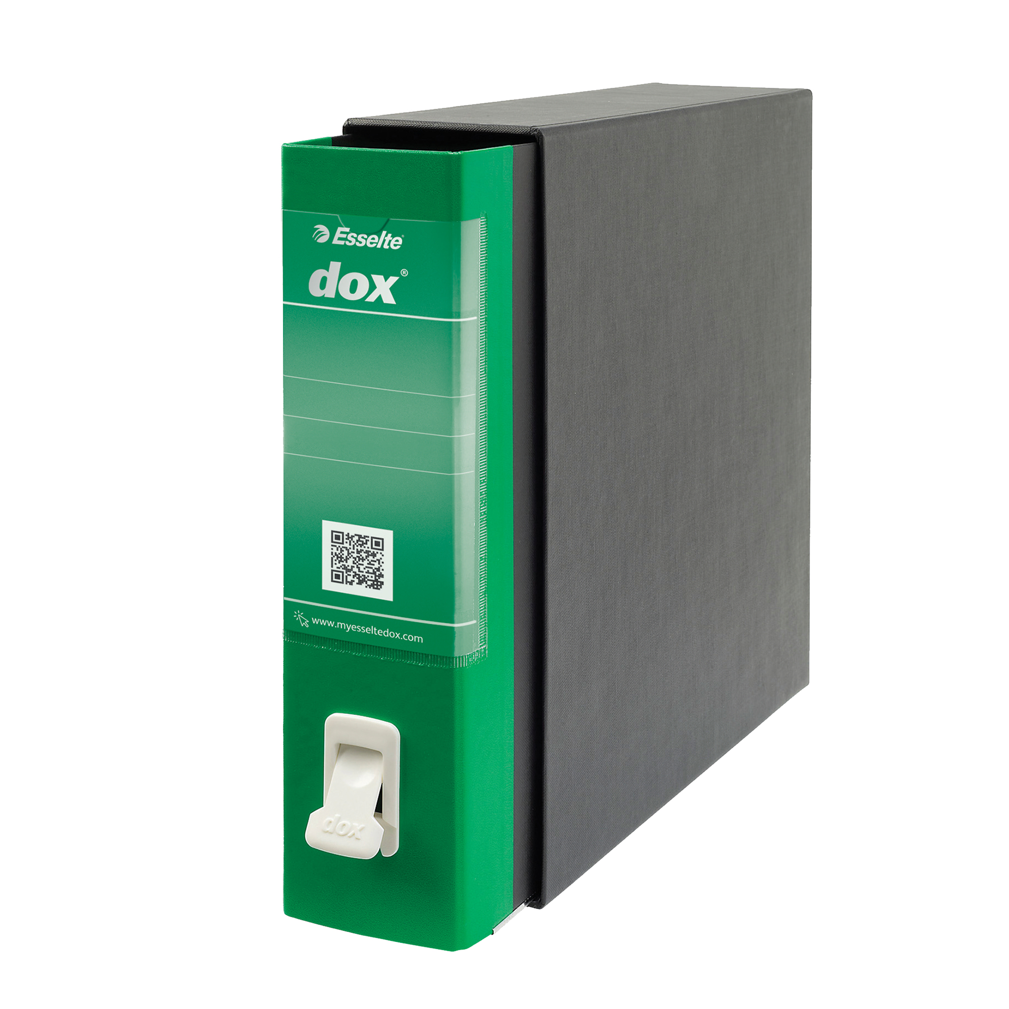 Rexel Dox Box 2 - Cartellina con meccanismo a leva - larghezza dorsale 80 mm - per A4, A4 Plus - verde