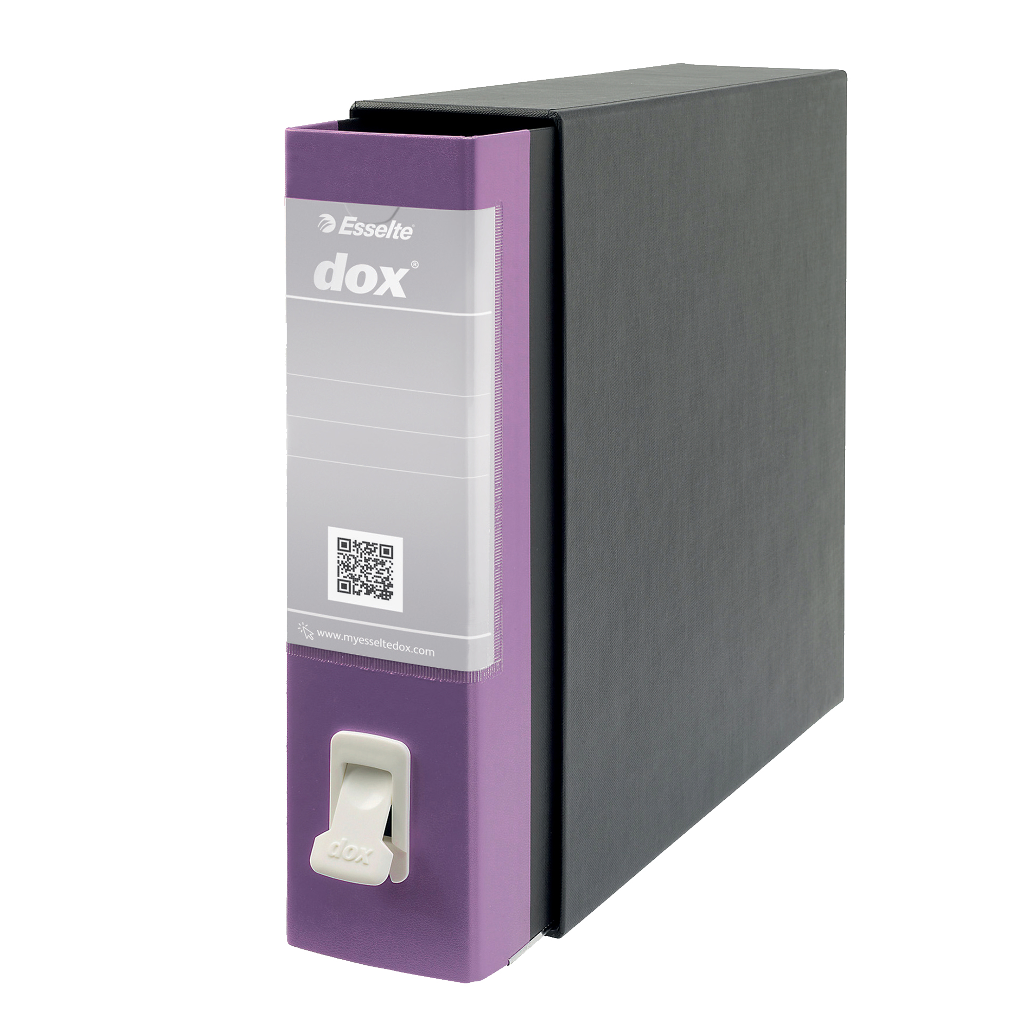Rexel Dox Box 2 - Cartellina con meccanismo a leva - larghezza dorsale 80 mm - per A4, A4 Plus - lilla