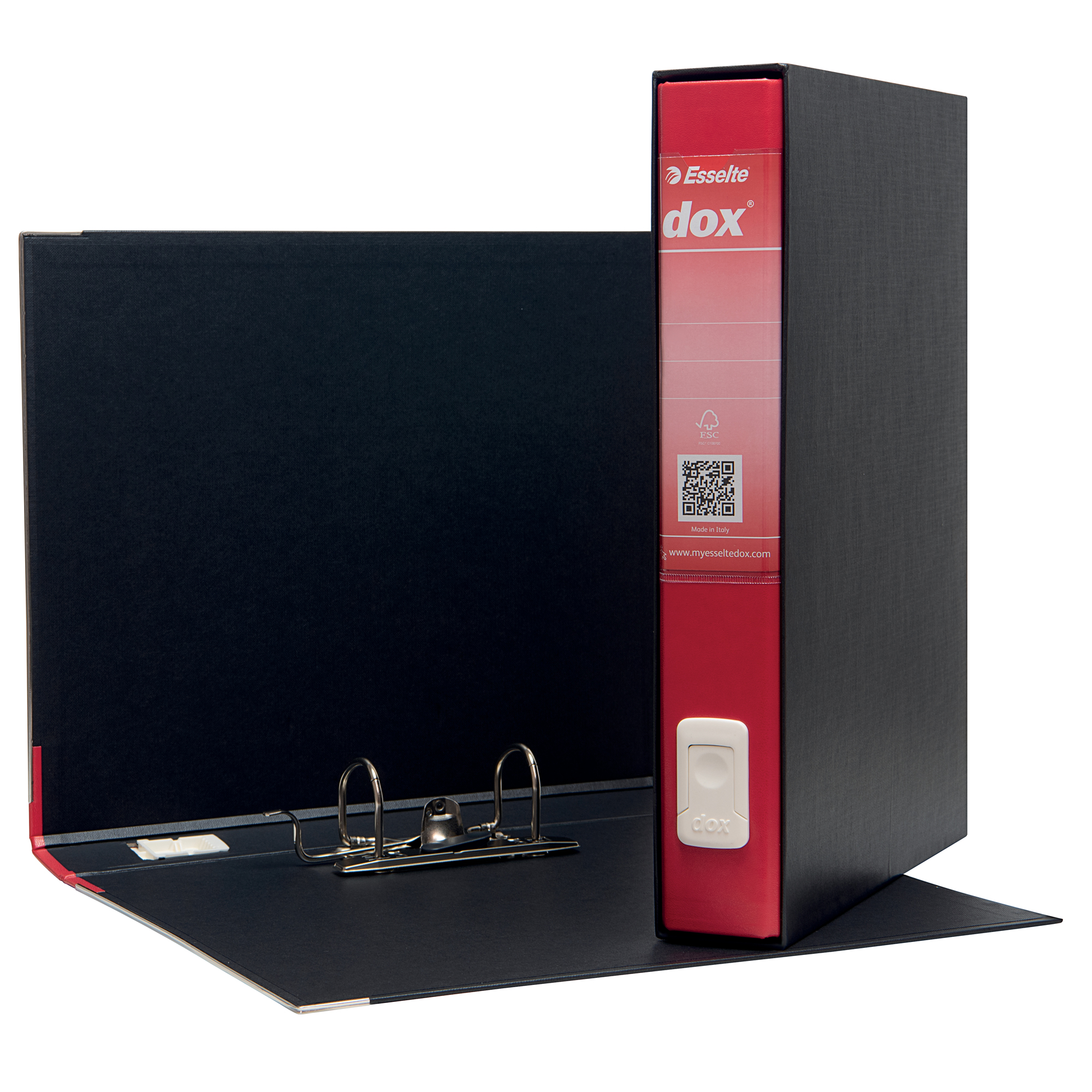 Rexel Dox Box 5 - Cartellina con meccanismo a leva - larghezza dorsale 50 mm - per A4, A4 Plus - rosso