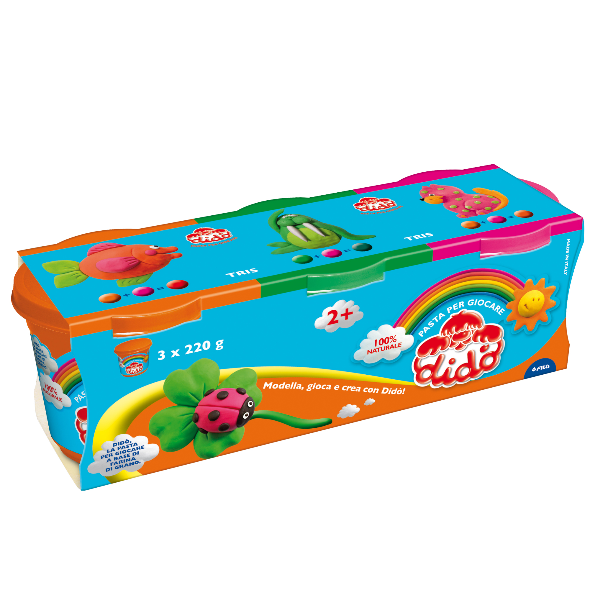 Tris barattoli da 220gr - verde/arancio/magenta - DiDò …