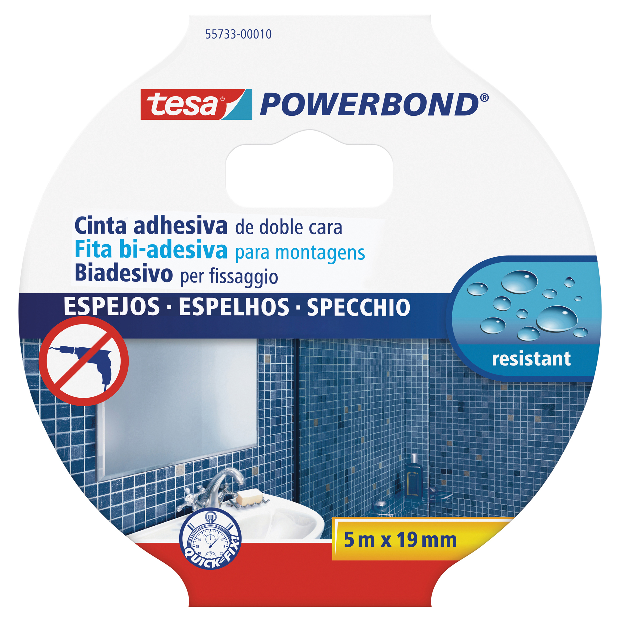 Nastro biadesivo per specchi Tesa Powerbond - 19 …